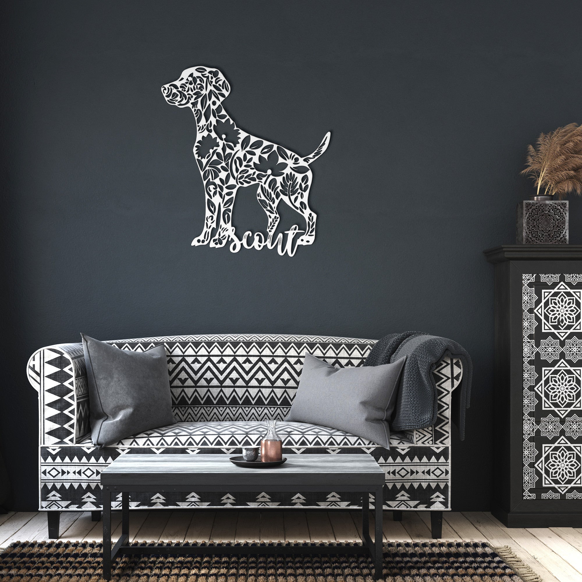 Custom Dog Metal Wall Sign (Scout)
