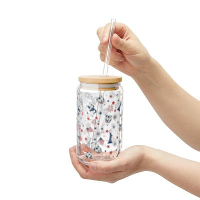 "Red, White & Drool" Sipper Glass (English)