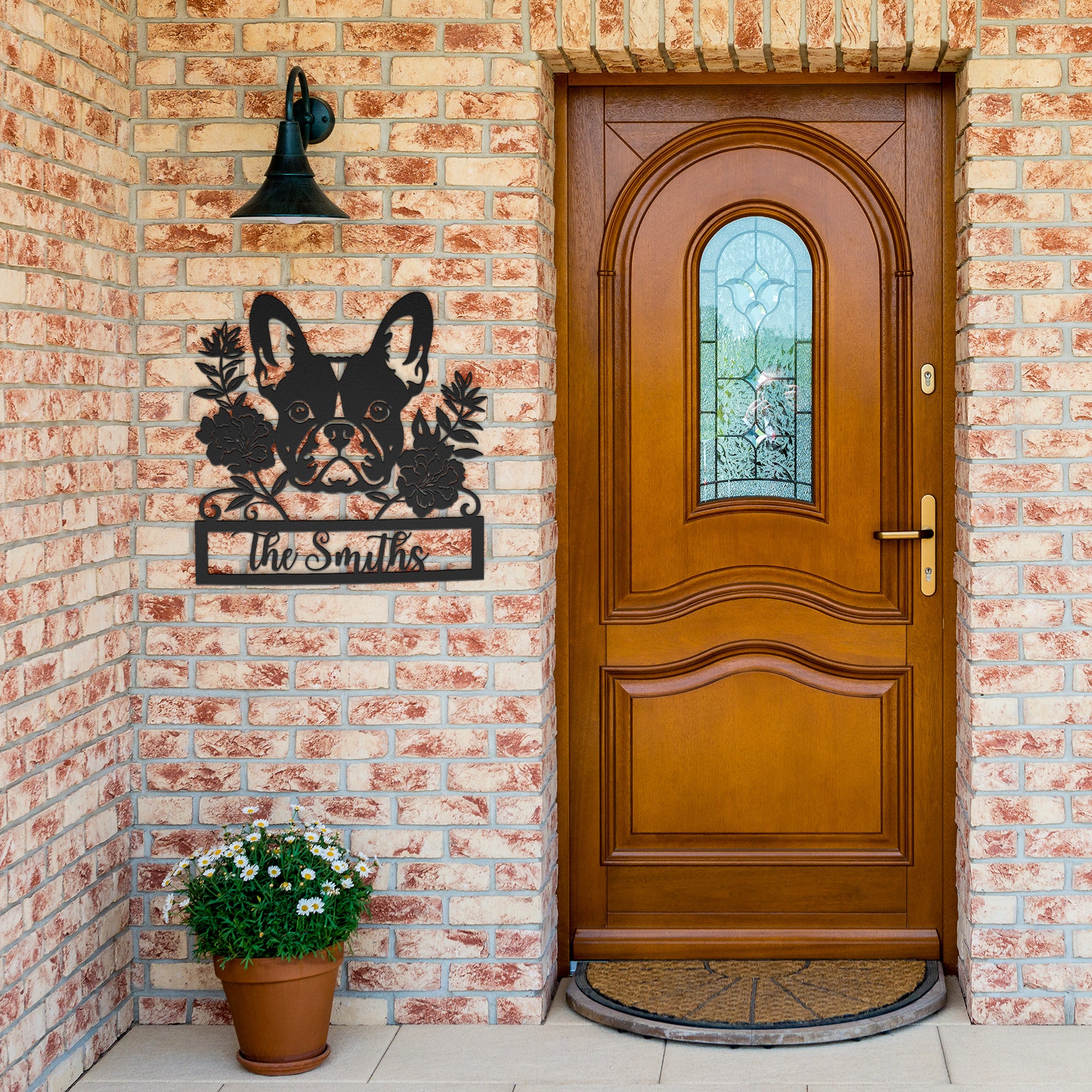 Custom Bulldog Metal Wall Sign (Name/French)