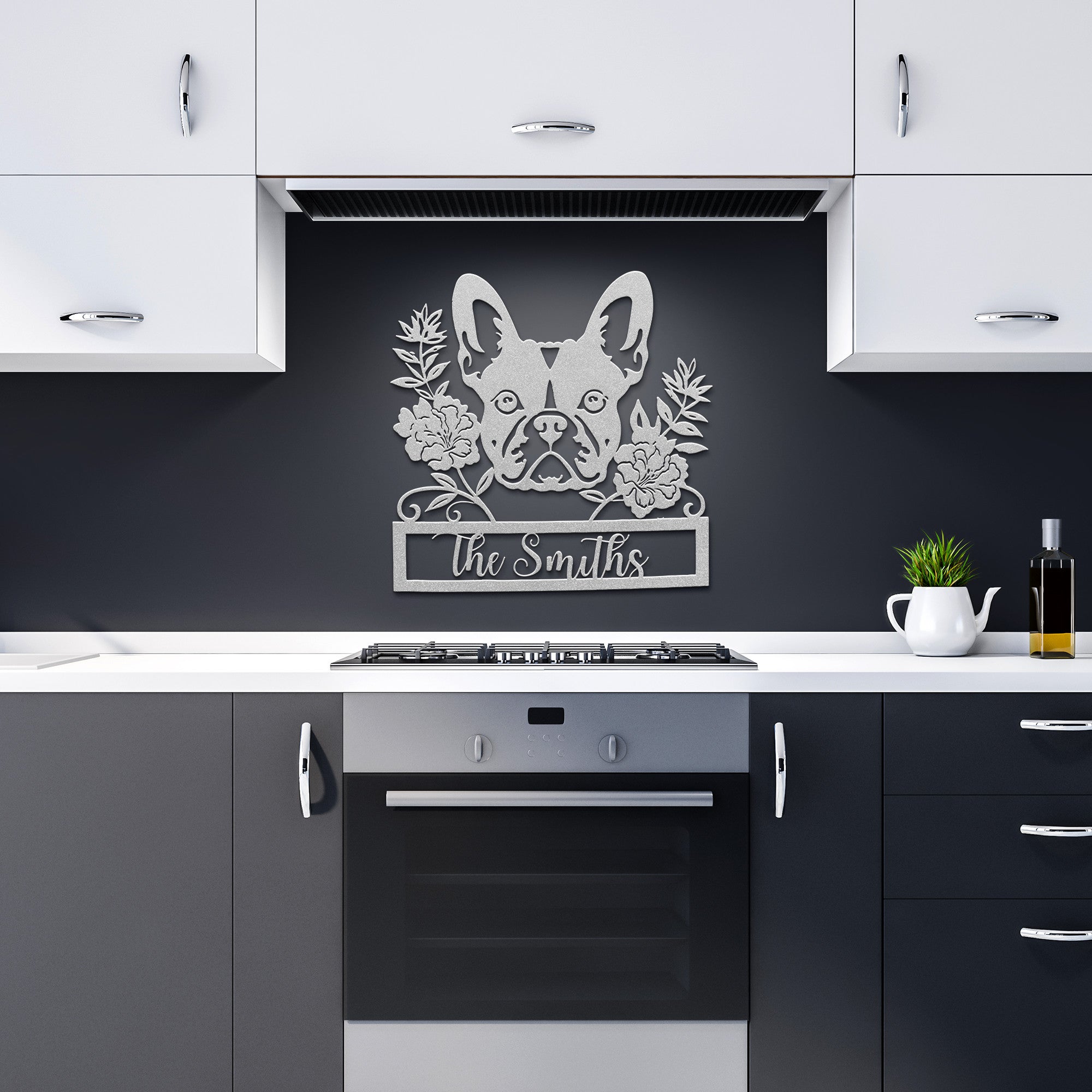 Custom Bulldog Metal Wall Sign (Name/French)
