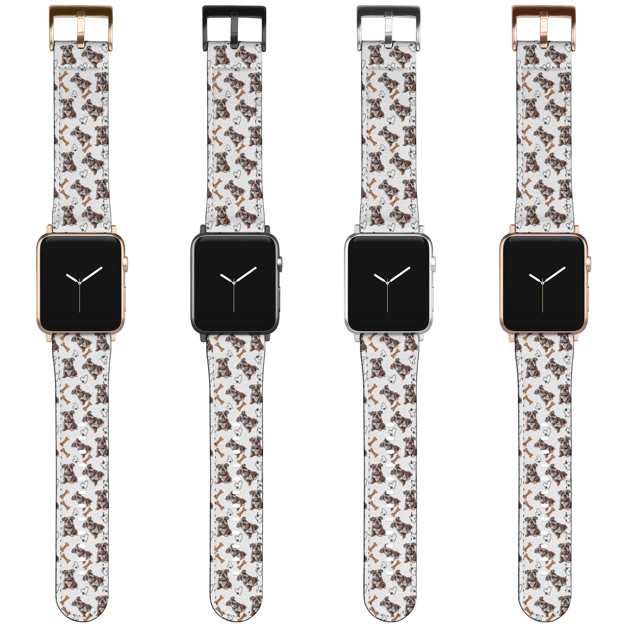 Tipsy Bully Bulldog Apple Watch Band) detail shot - English Bulldog mom gift | Tipsy Bully