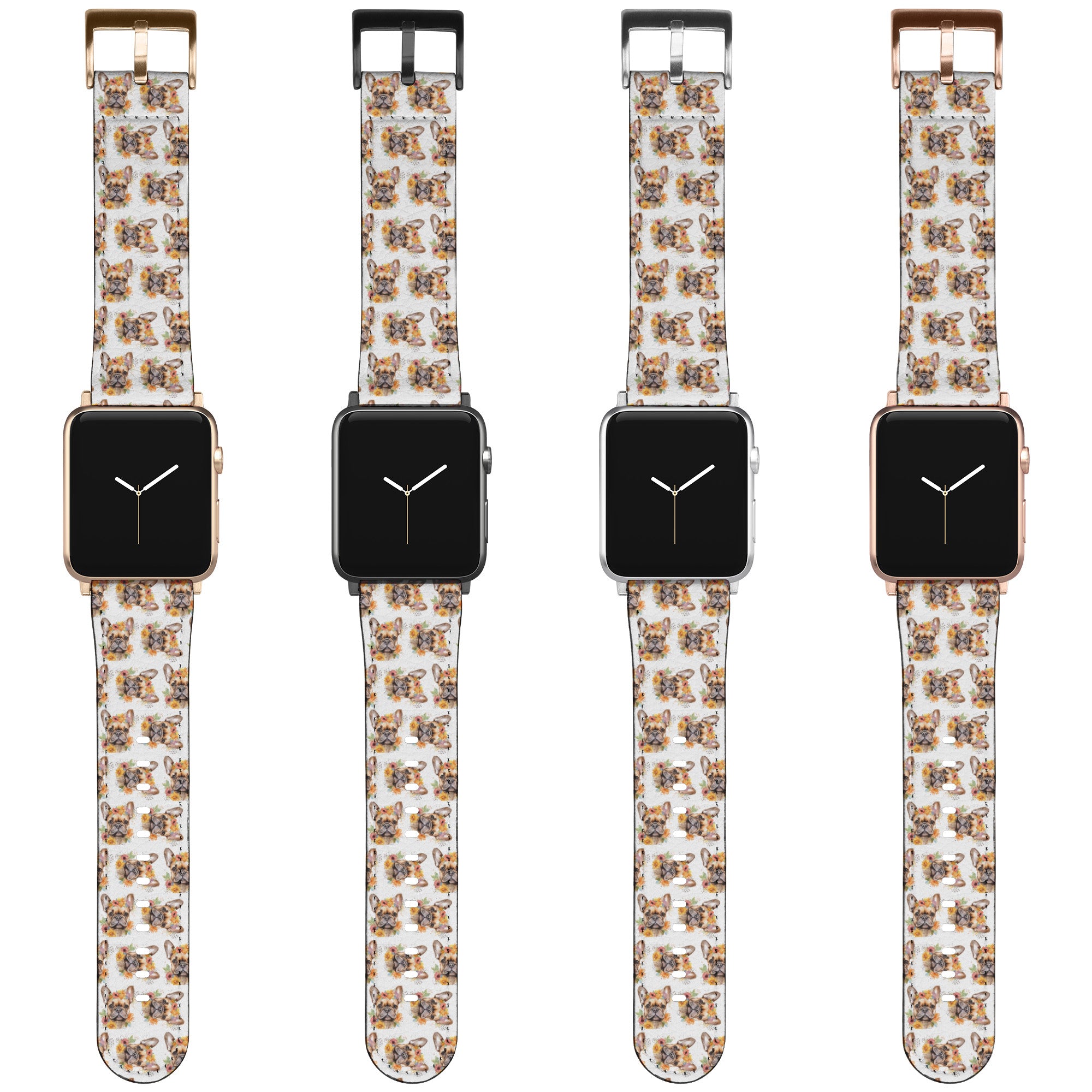 Tipsy Bully Bulldog Apple Watch Band) detail shot - French Bulldog mom gift | Tipsy Bully