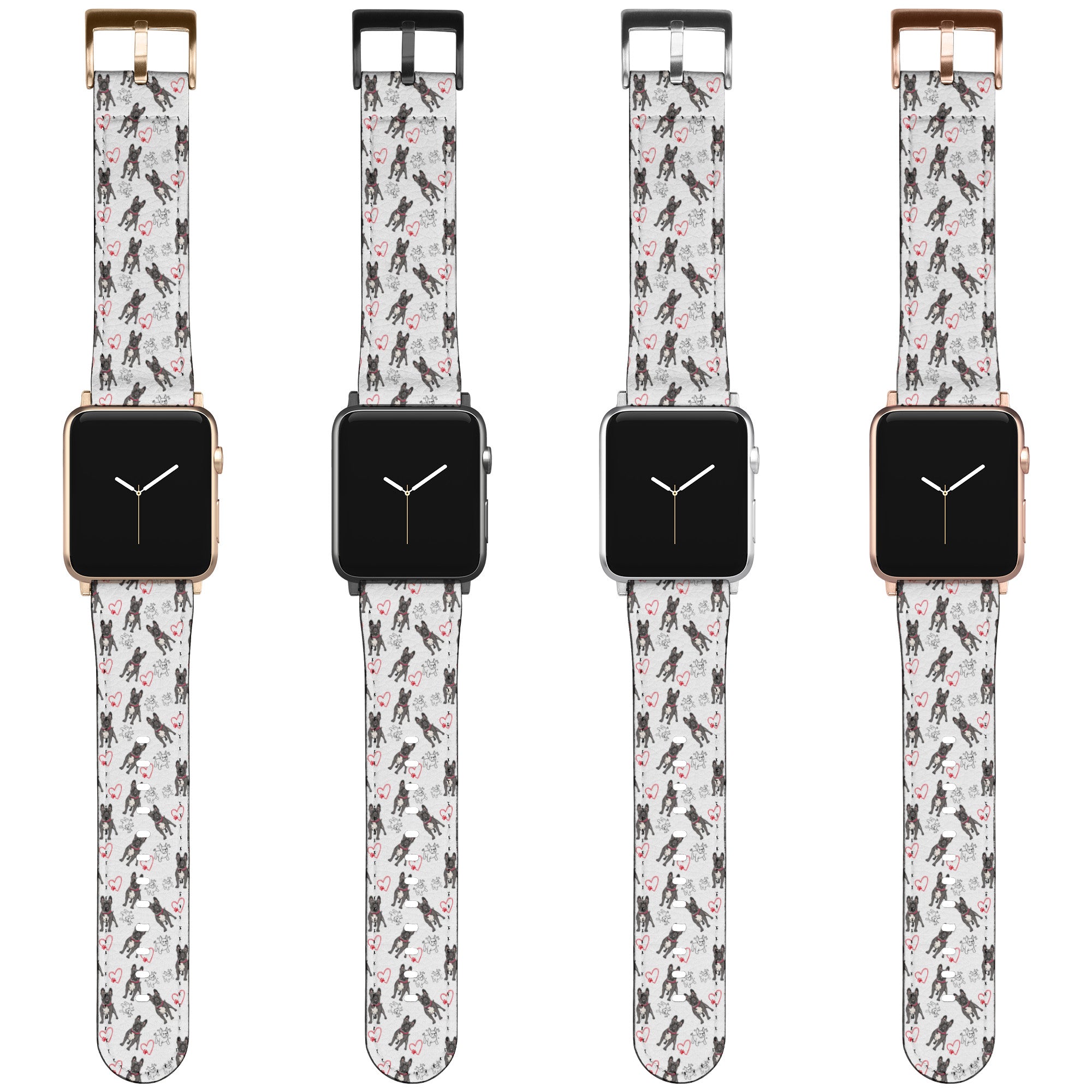 Tipsy Bully Bulldog Apple Watch Band (French/red)
