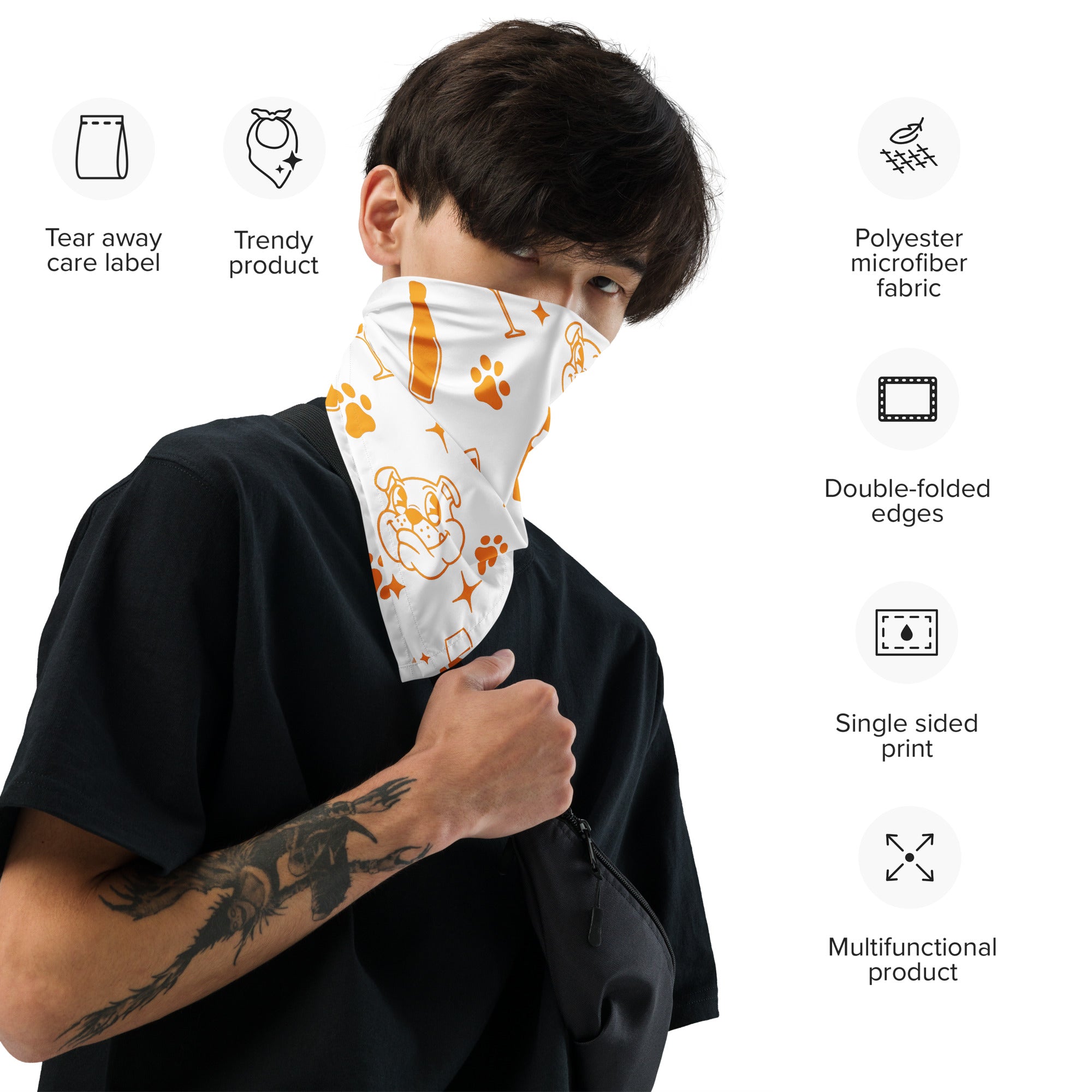 The Tipsy Bully Pup Bandana - Orange