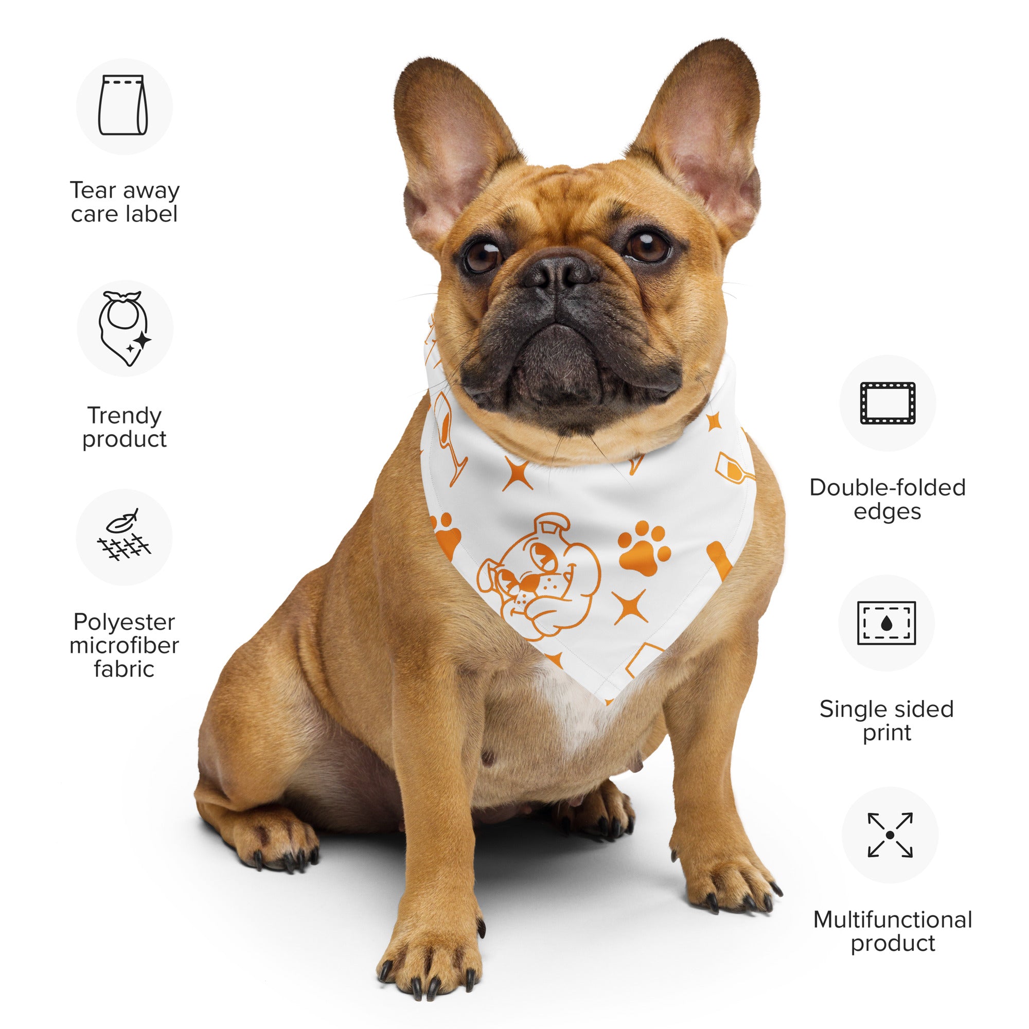 The Tipsy Bully Pup Bandana - Orange