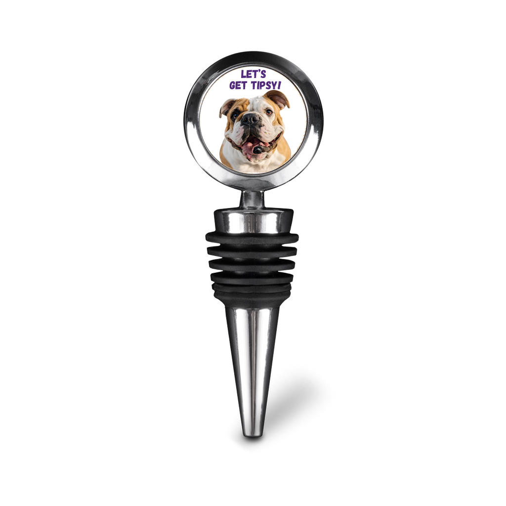 Customizable Tipsy Bully Wine Bottle Stoppers! - English Bulldog mom gift | Tipsy Bully
