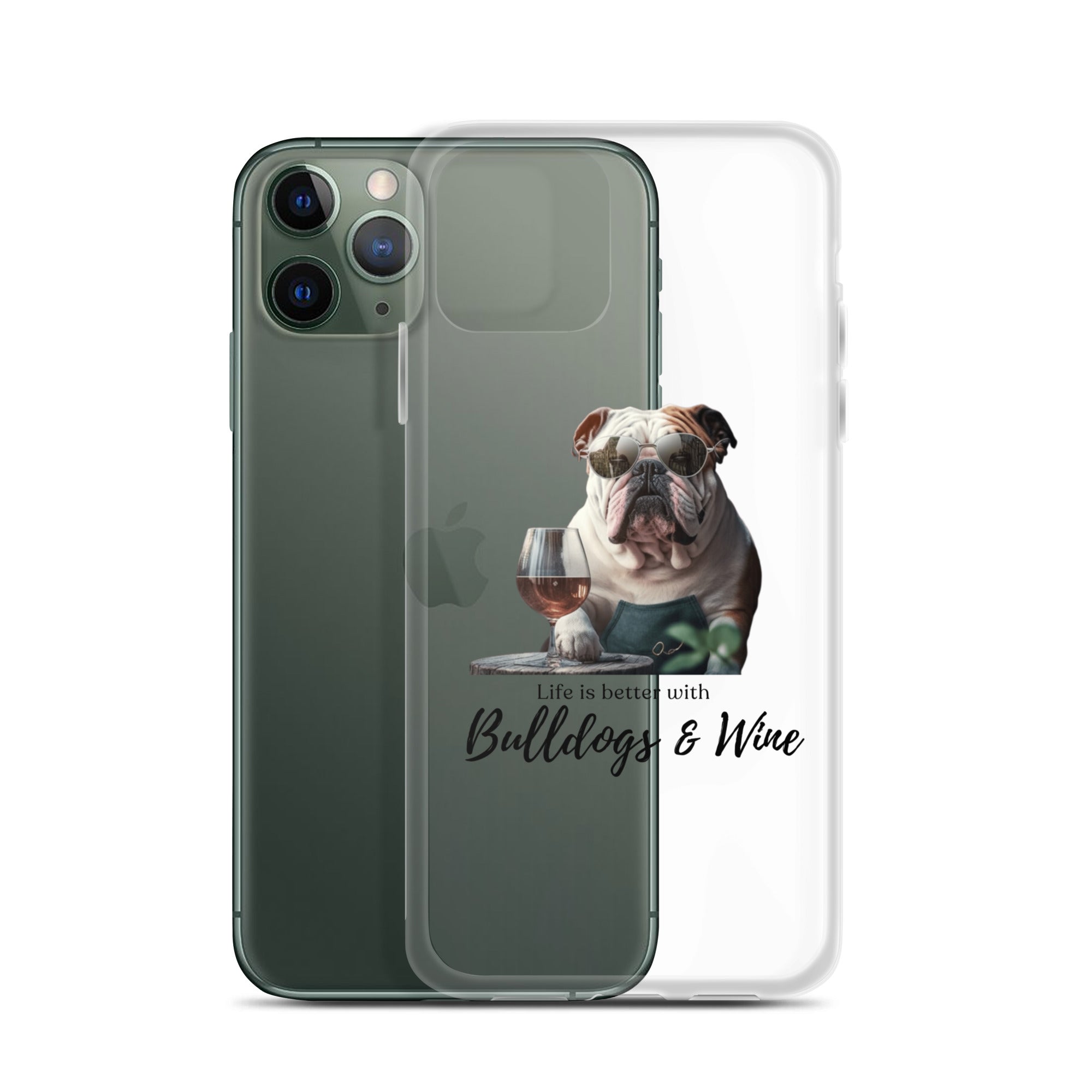 Clear Case for iPhone - Life is Better - English Bulldog - white back view - English Bulldog mom gift | Tipsy Bully