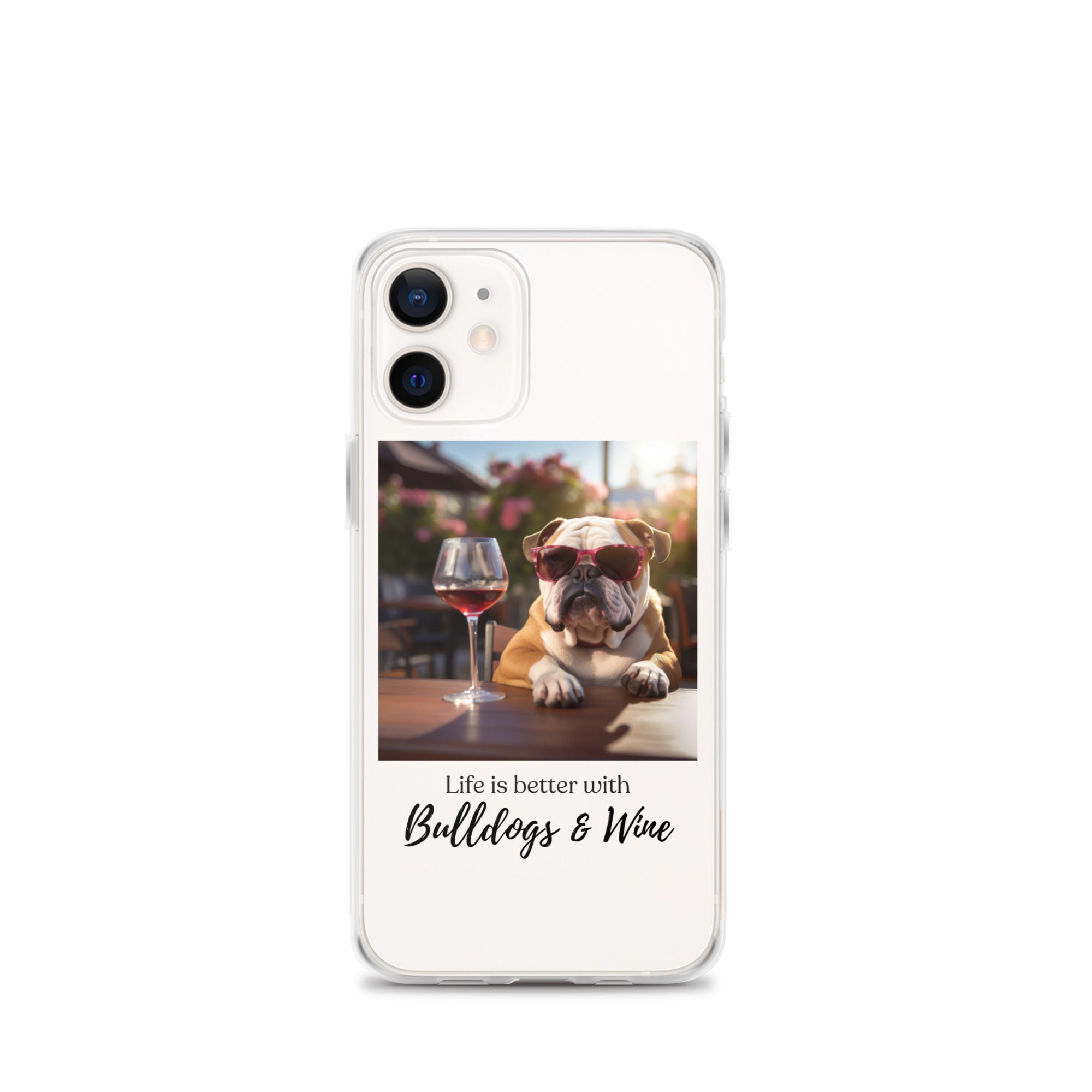 Clear Case for iPhone® - Life is Better - English Bulldog - Brown