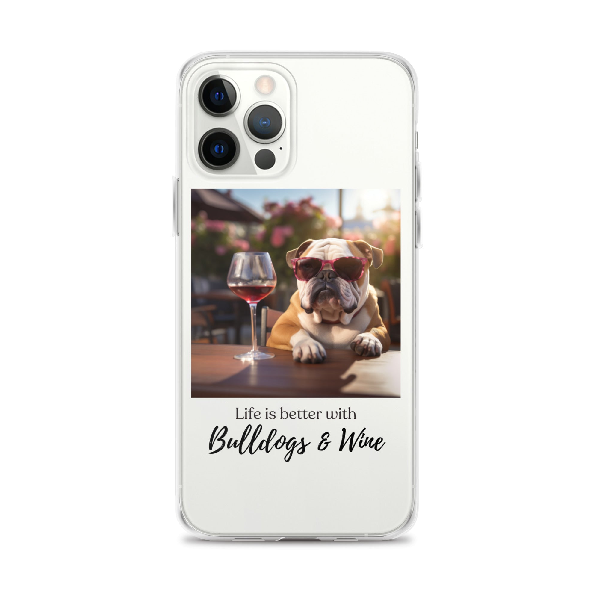 Clear Case for iPhone® - Life is Better - English Bulldog - Brown