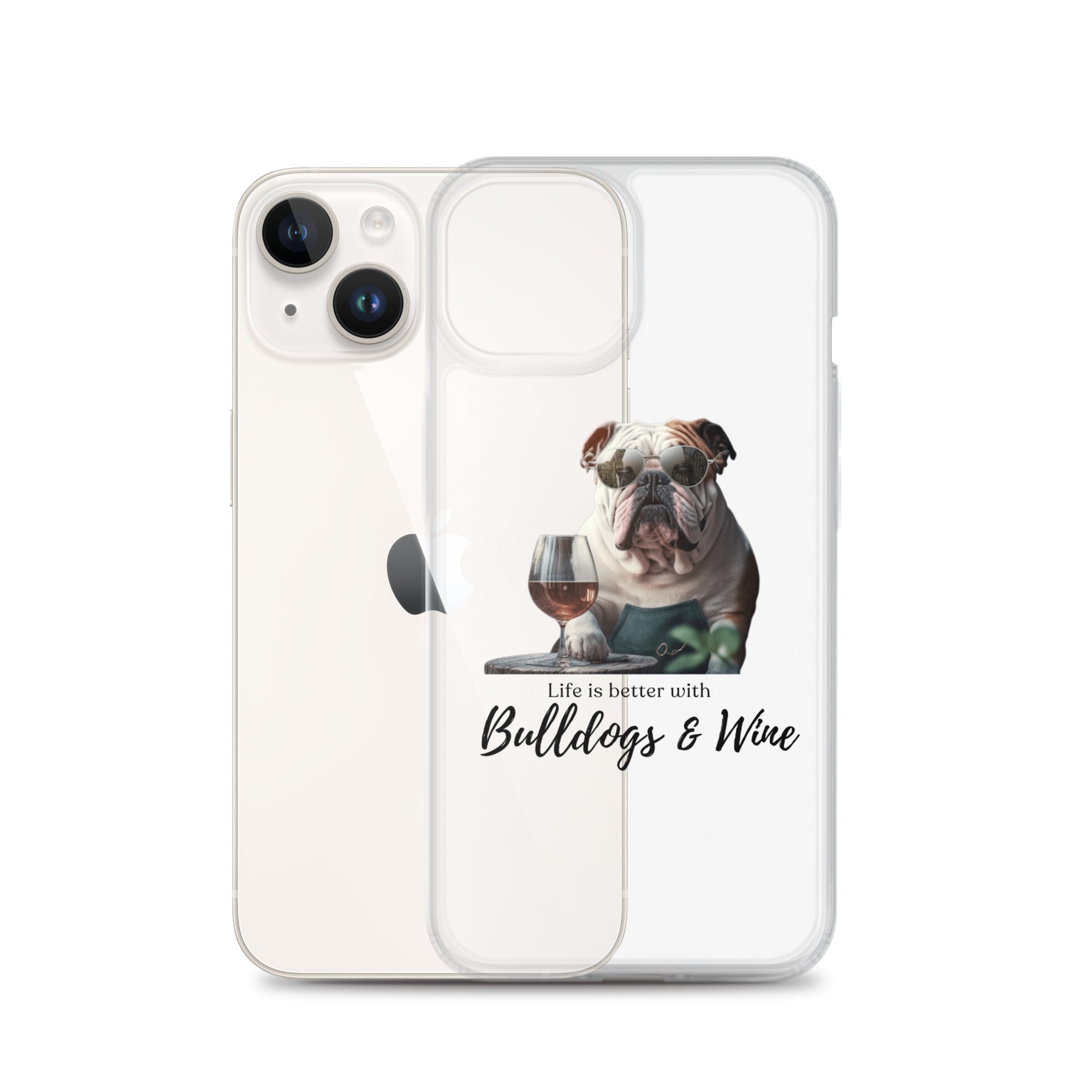 Clear Case for iPhone - Life is Better - English Bulldog - white detail shot - English Bulldog mom gift | Tipsy Bully