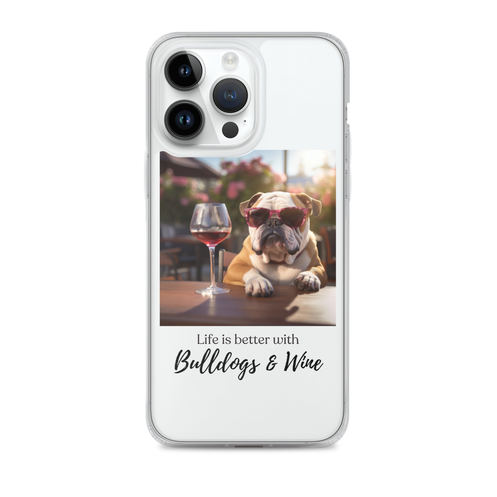Clear Case for iPhone® - Life is Better - English Bulldog - Brown