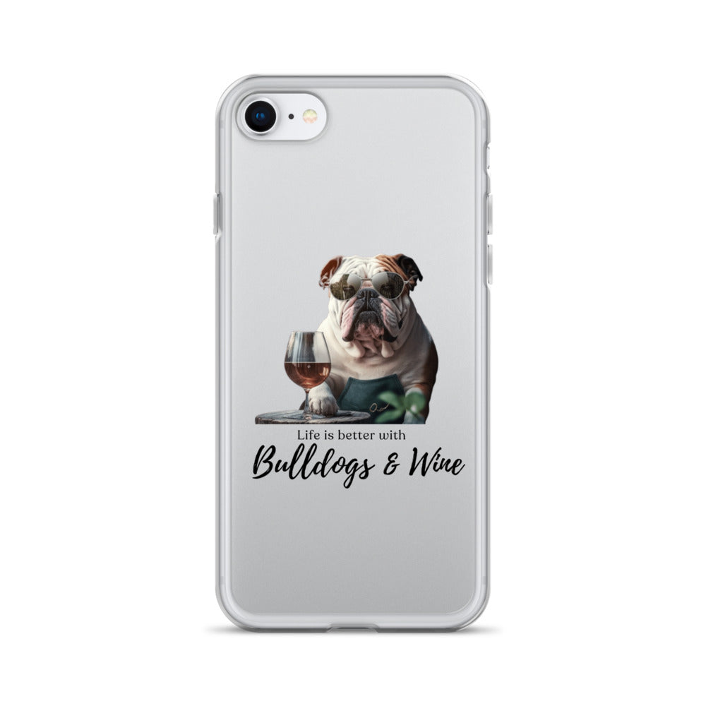 Clear Case for iPhone - Life is Better - English Bulldog - white option 33 - English Bulldog mom gift | Tipsy Bully