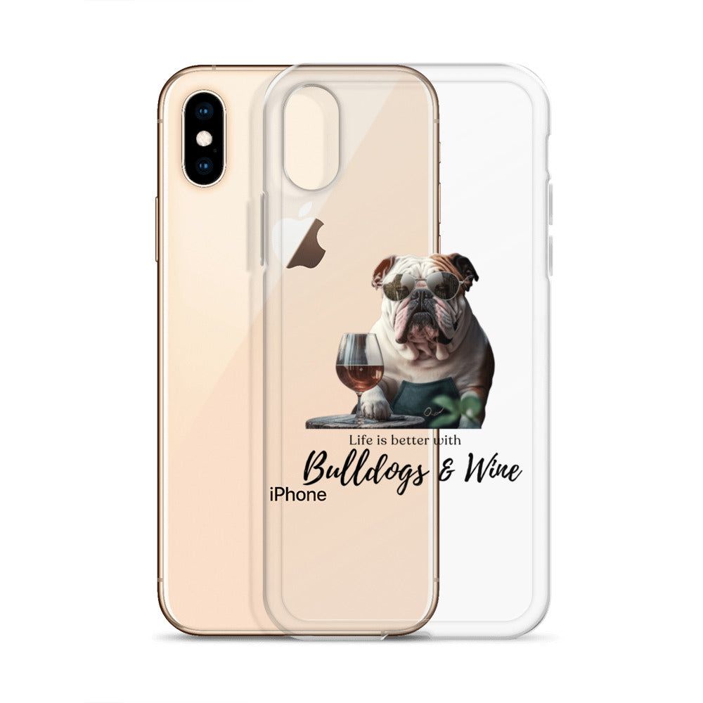 Clear Case for iPhone - Life is Better - English Bulldog - white option 38 - English Bulldog mom gift | Tipsy Bully