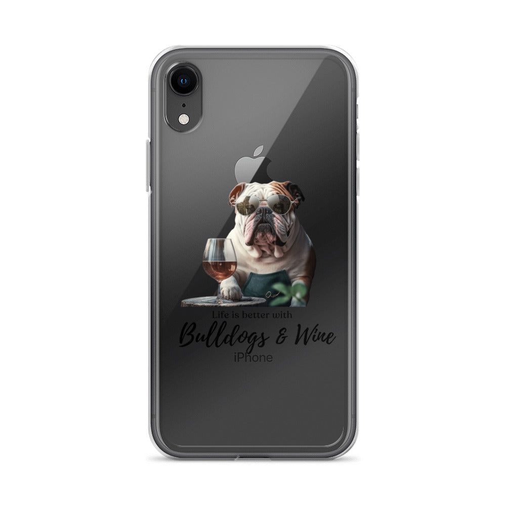 Clear Case for iPhone® - Life is Better - English Bulldog - white