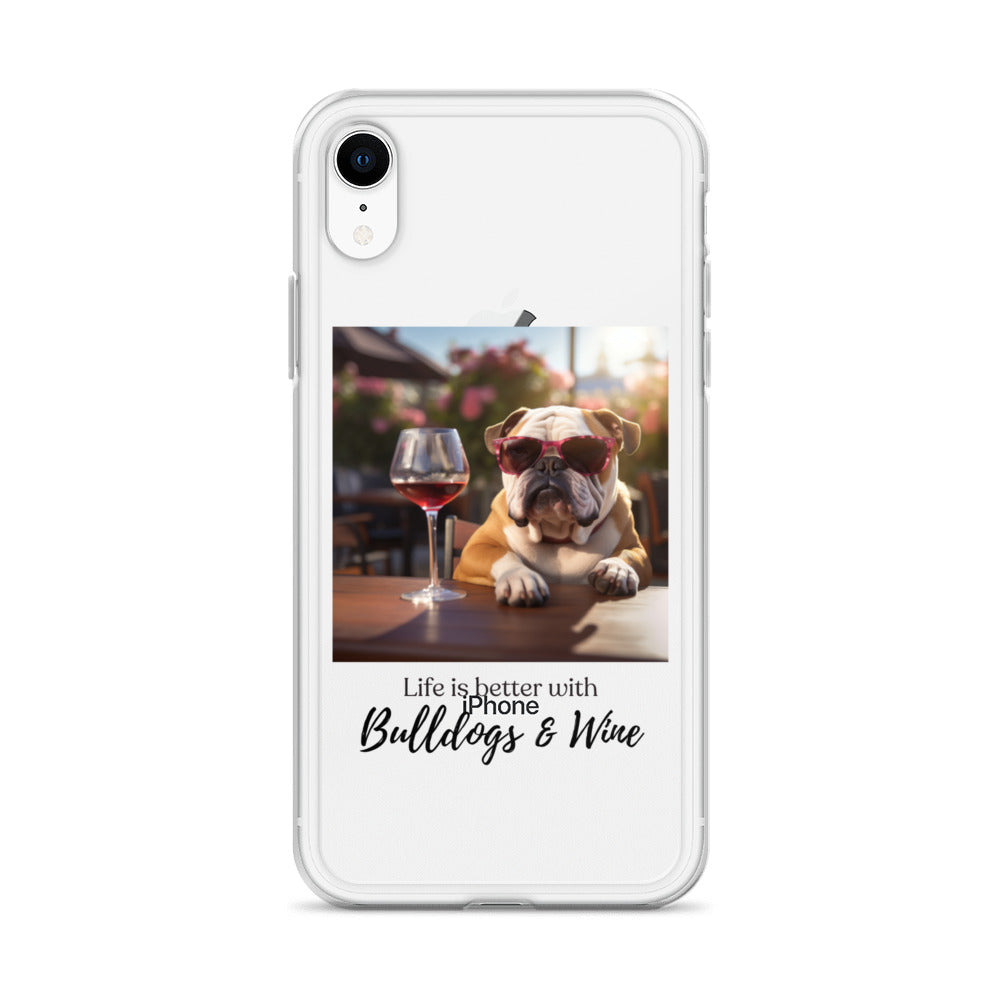 Clear Case for iPhone® - Life is Better - English Bulldog - Brown