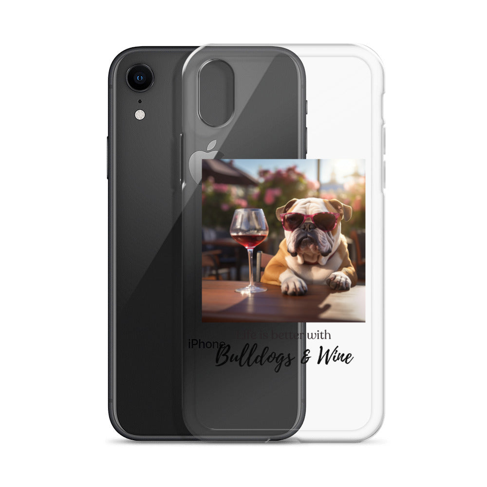 Clear Case for iPhone® - Life is Better - English Bulldog - Brown