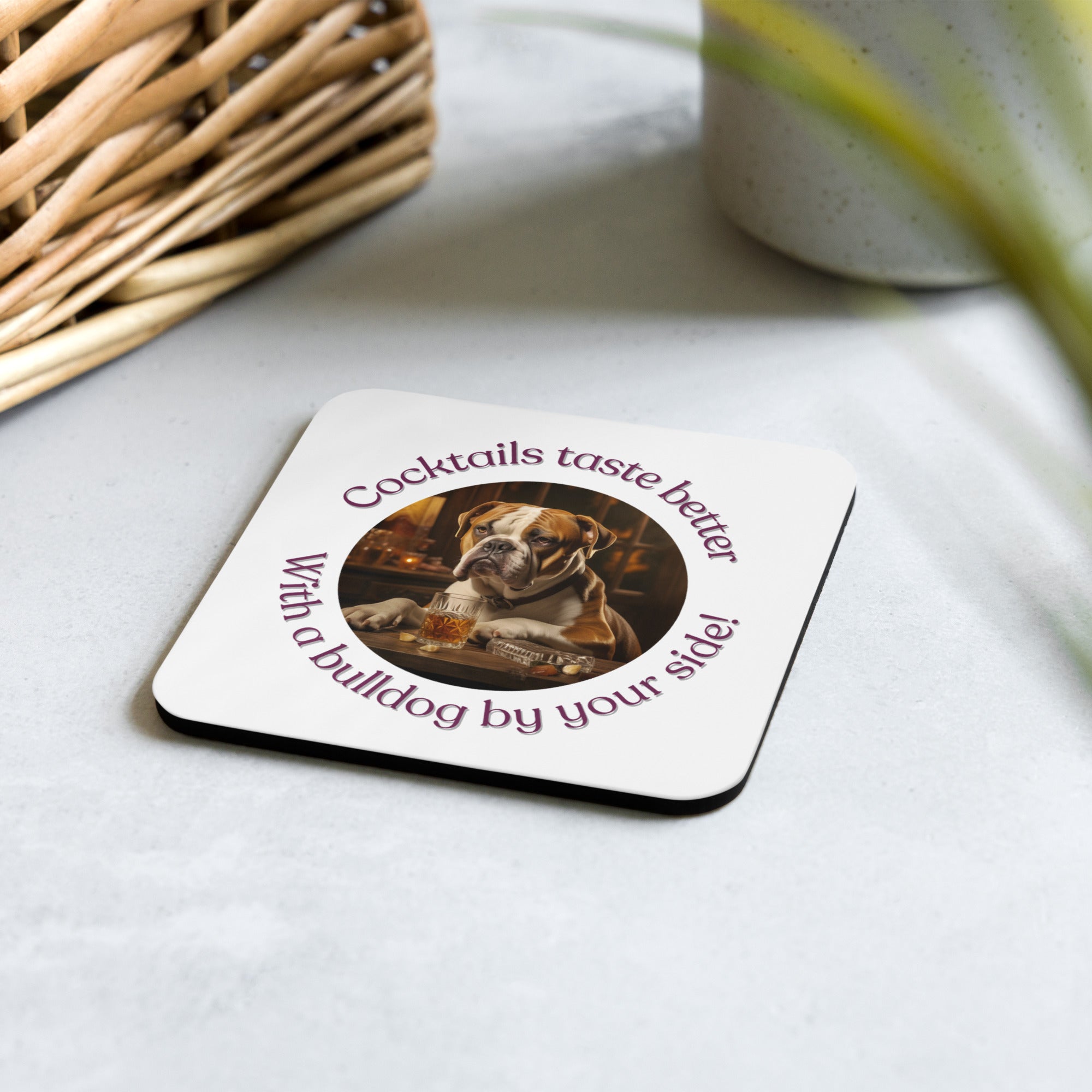 Cork-back coaster - Cocktails Taste Better - American Bulldog (Qty 1)