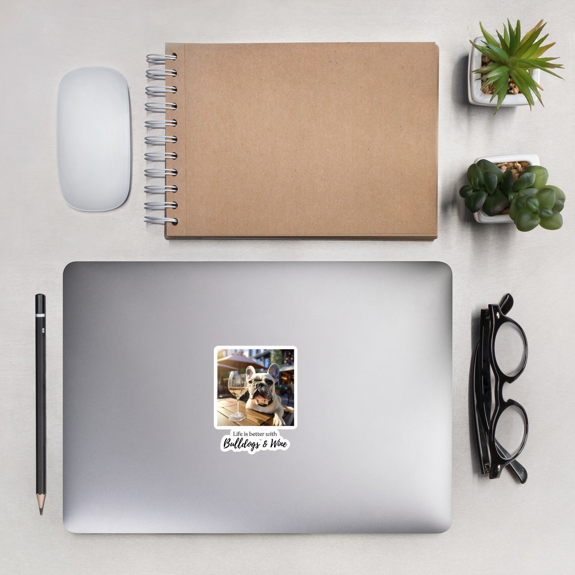 Bubble-free stickers - Life is Better - French Bulldog
