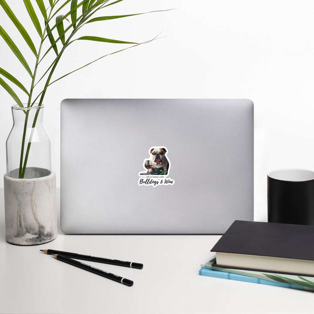 Bubble-free stickers - Life is Better - English Bulldog color option - English Bulldog mom gift | Tipsy Bully