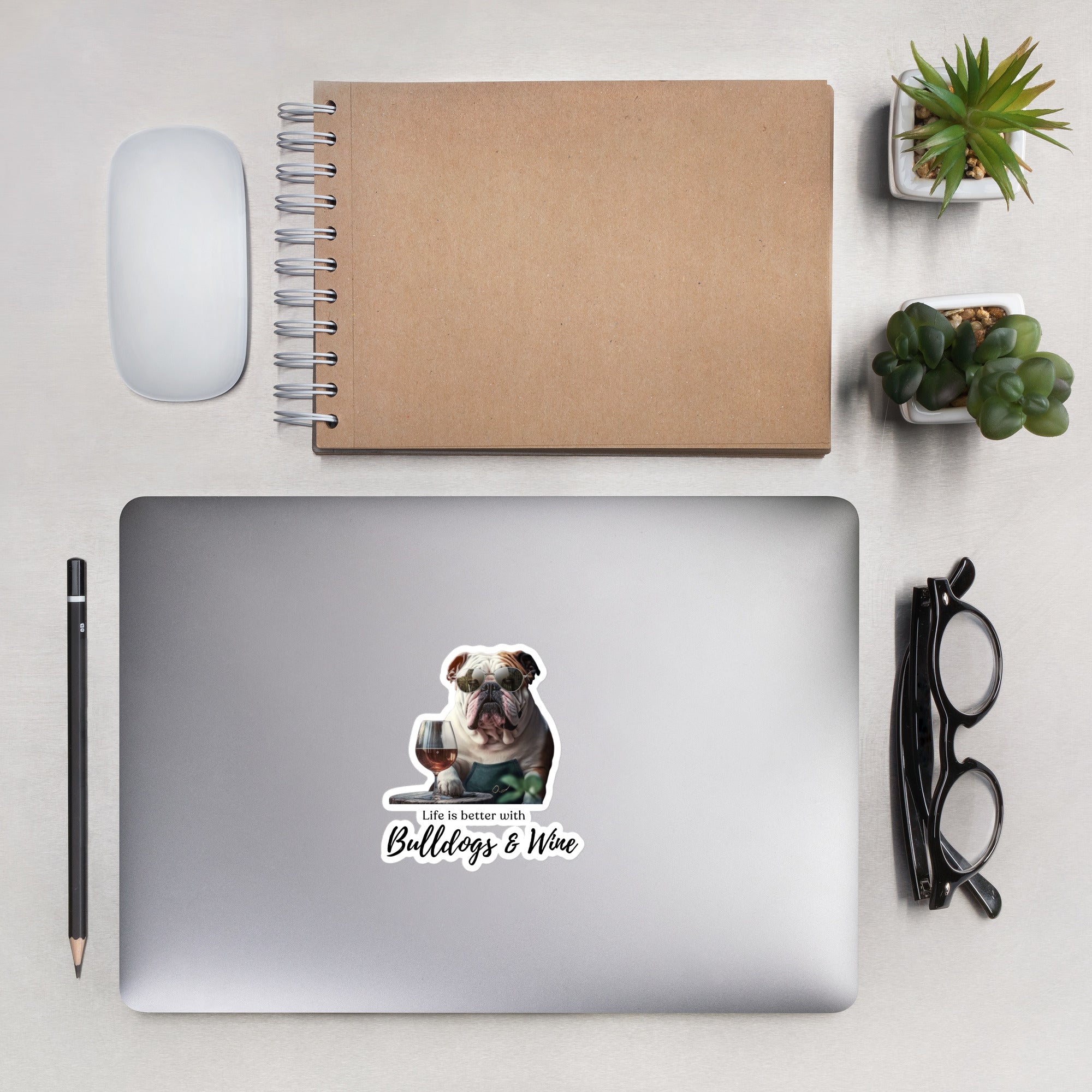 Bubble-free stickers - Life is Better - English Bulldog - English Bulldog mom gift | Tipsy Bully