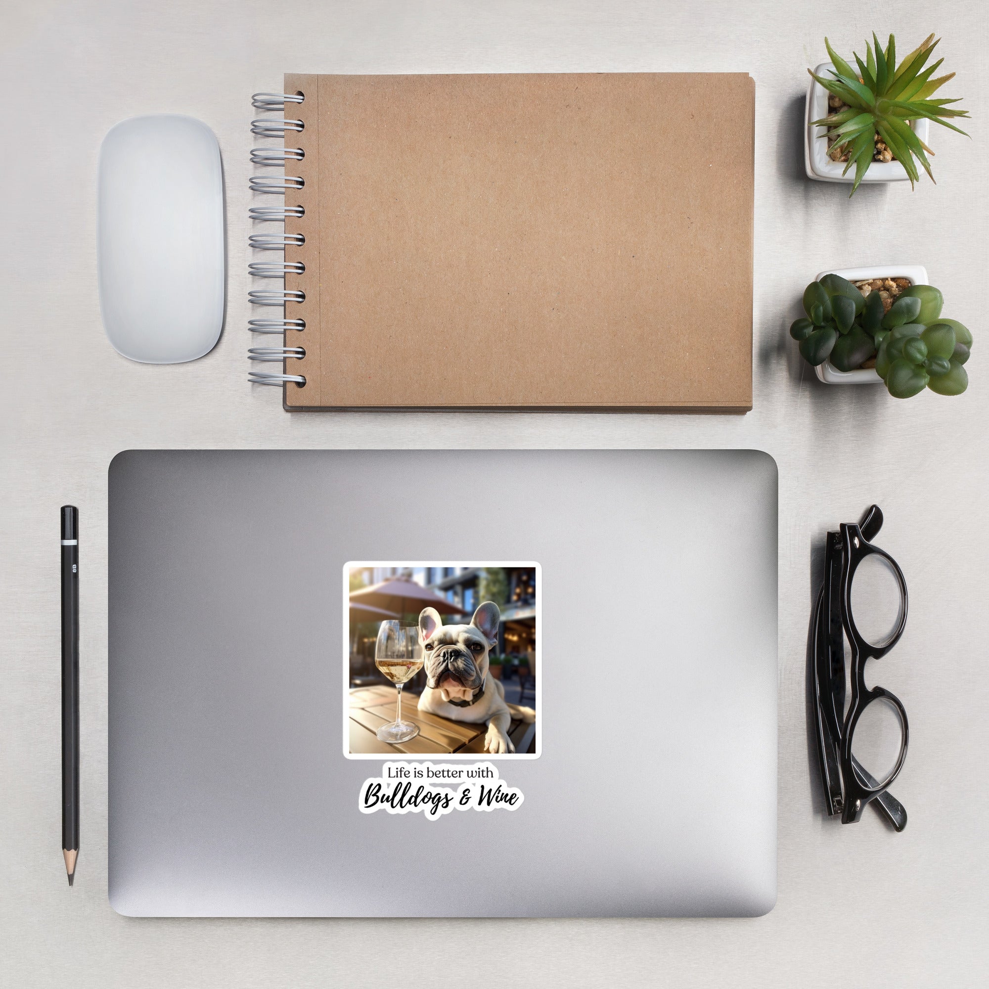 Bubble-free stickers - Life is Better - French Bulldog