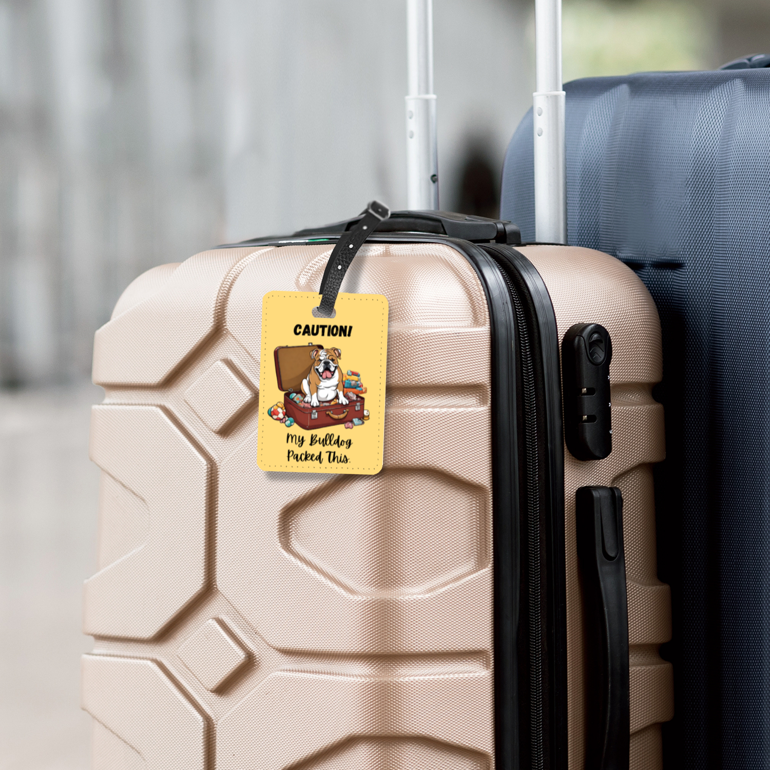 Bulldog Luggage Tags (English/Brown)
