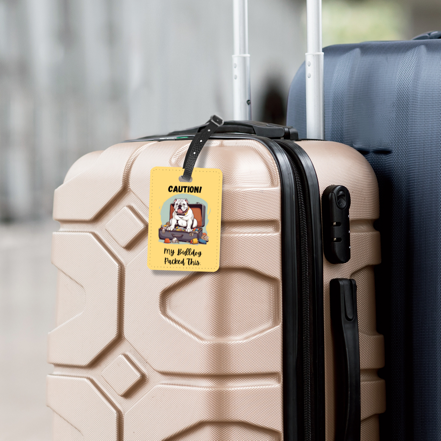 Bulldog Luggage Tags (English/White)