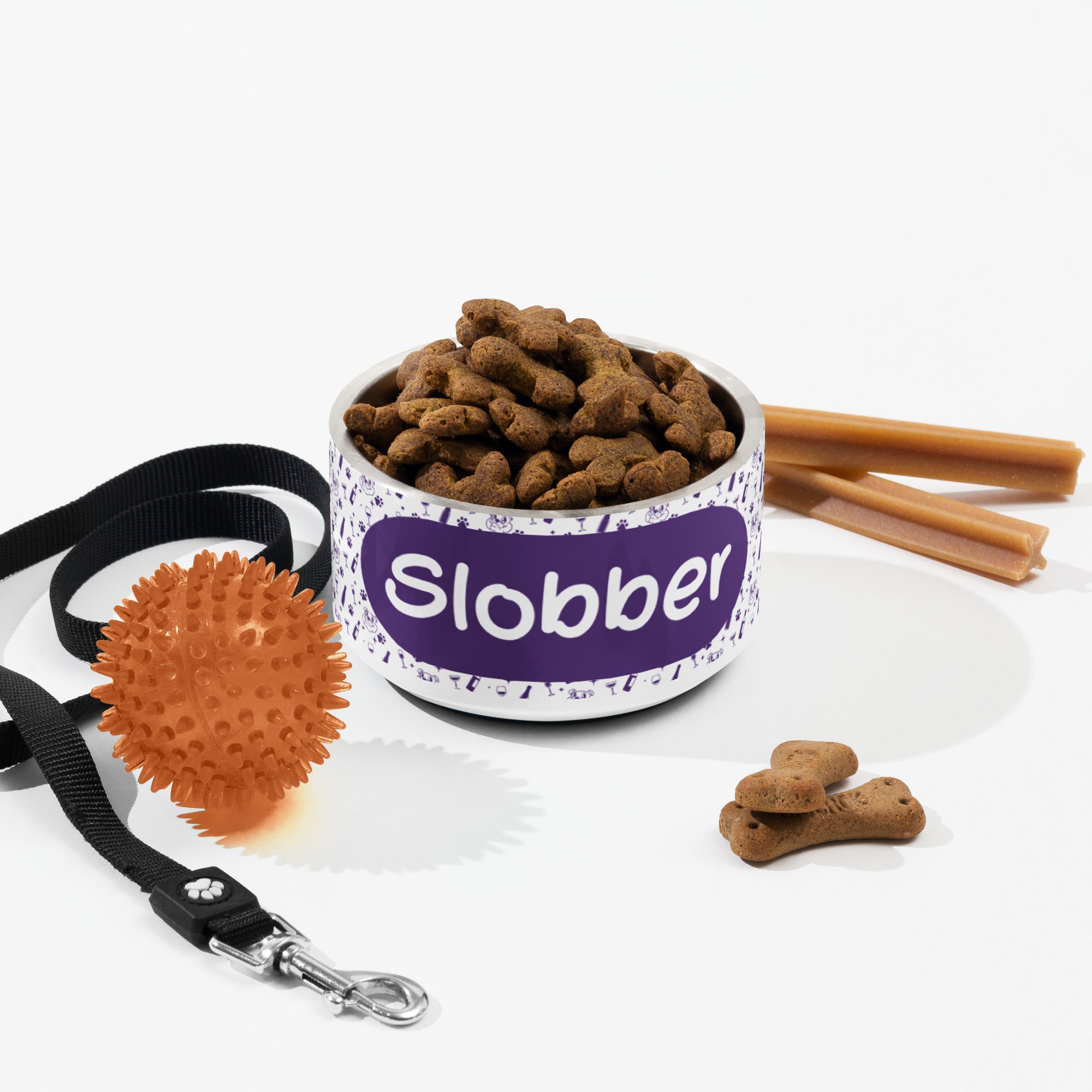 Pet bowl - Slobber - Purple alternate view - English Bulldog mom gift | Tipsy Bully