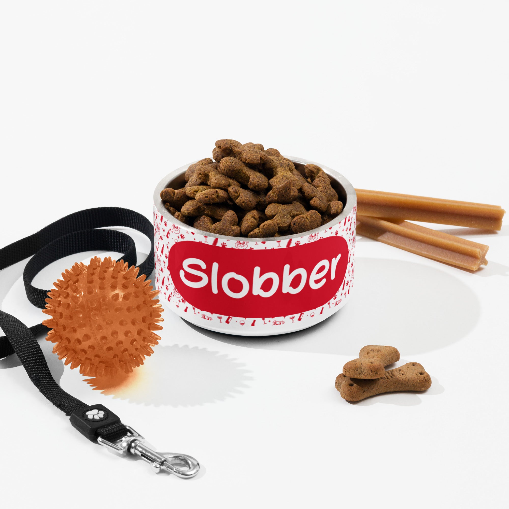 Pet bowl - Slobber - Red alternate view - English Bulldog mom gift | Tipsy Bully
