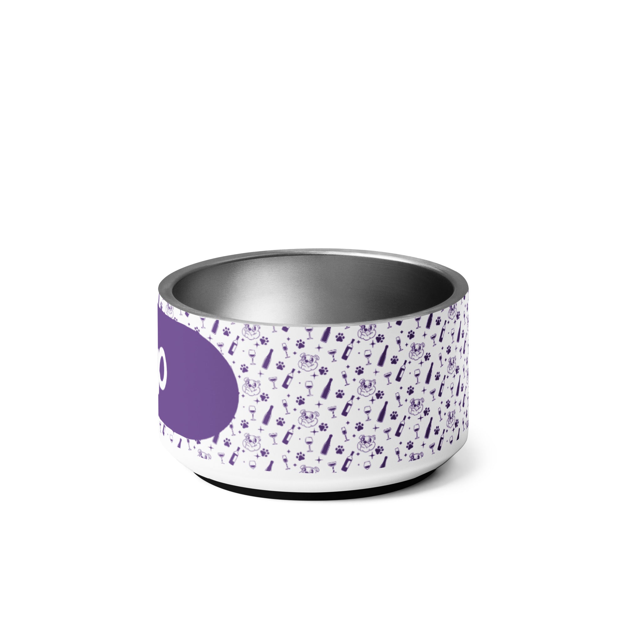 Pet bowl - Sip - Purple size chart - English Bulldog mom gift | Tipsy Bully