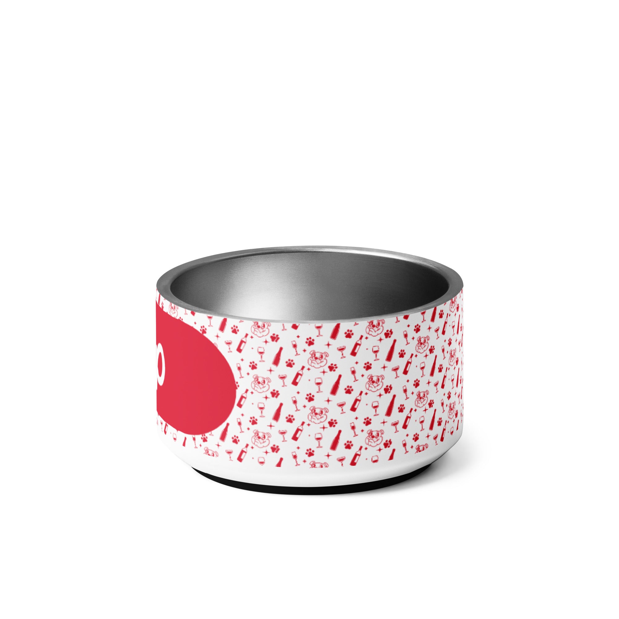 Pet bowl - Sip - Red size chart - English Bulldog mom gift | Tipsy Bully