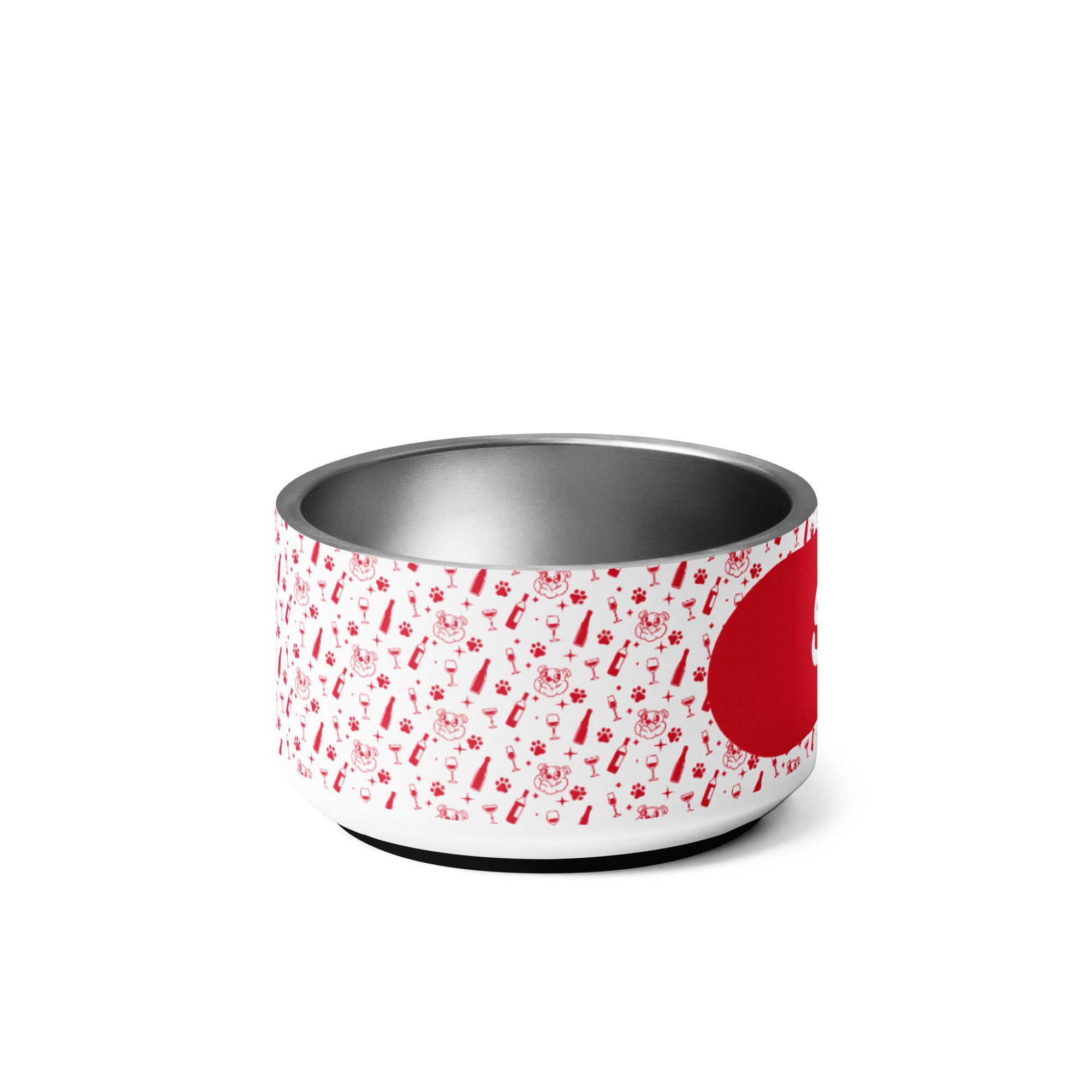 Pet bowl - Sip - Red lifestyle photo - English Bulldog mom gift | Tipsy Bully