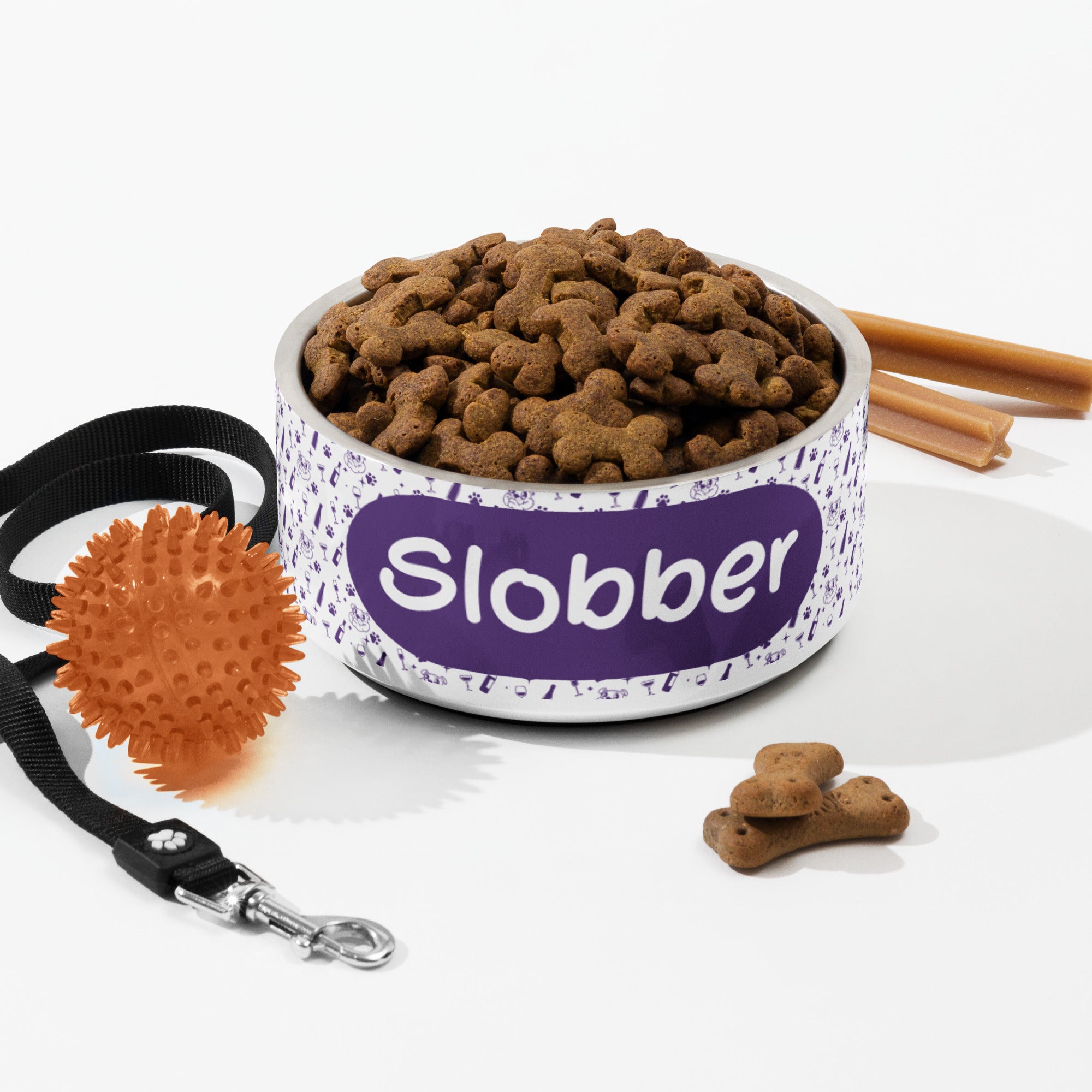 Pet bowl - Slobber - Purple - English Bulldog mom gift | Tipsy Bully