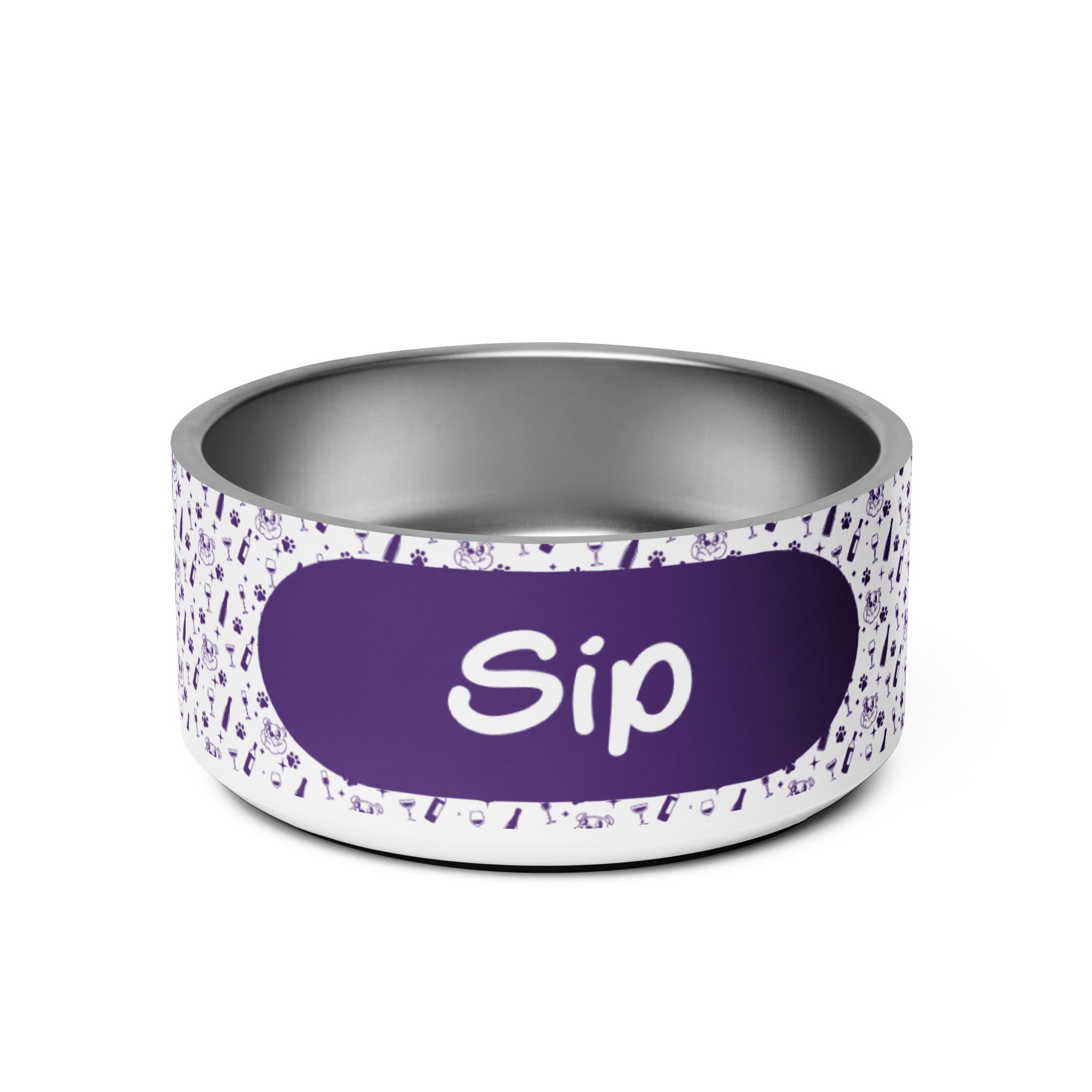 Pet bowl - Sip - Purple - English Bulldog mom gift | Tipsy Bully
