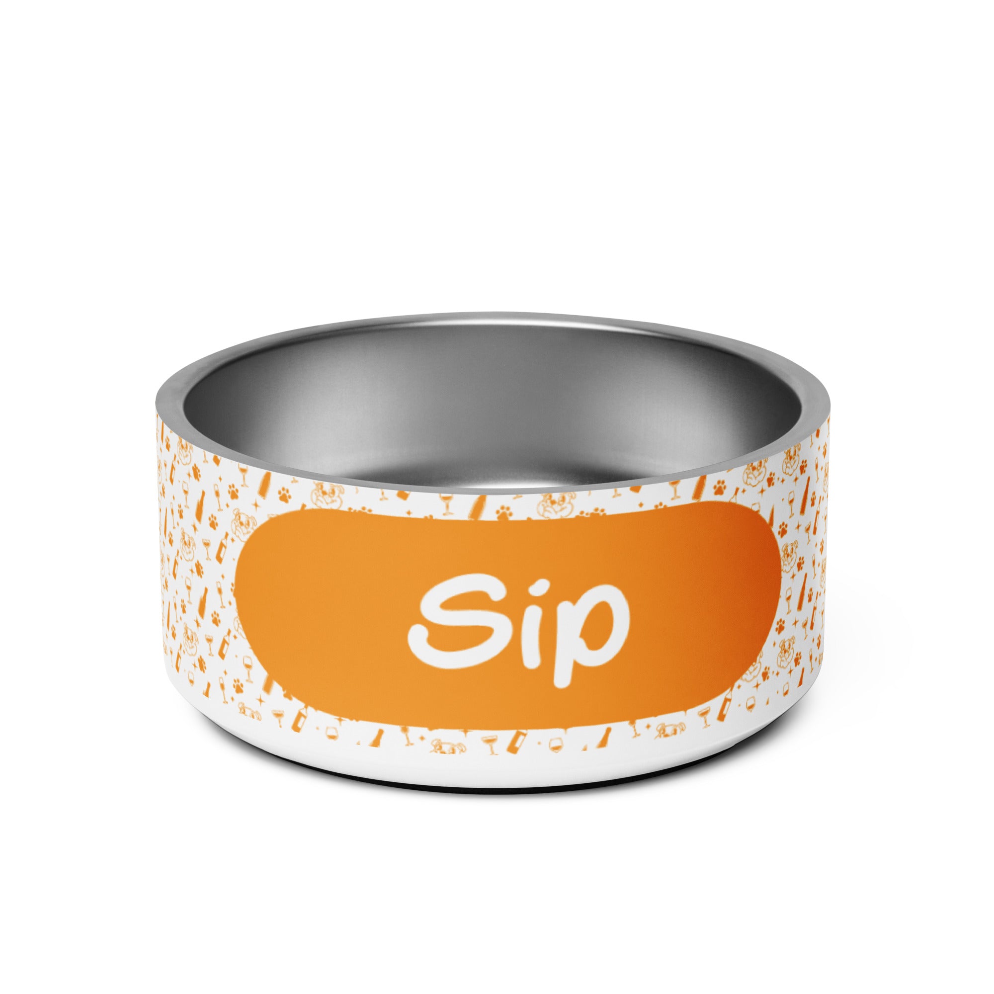 Pet bowl - Sip - Orange - English Bulldog mom gift | Tipsy Bully
