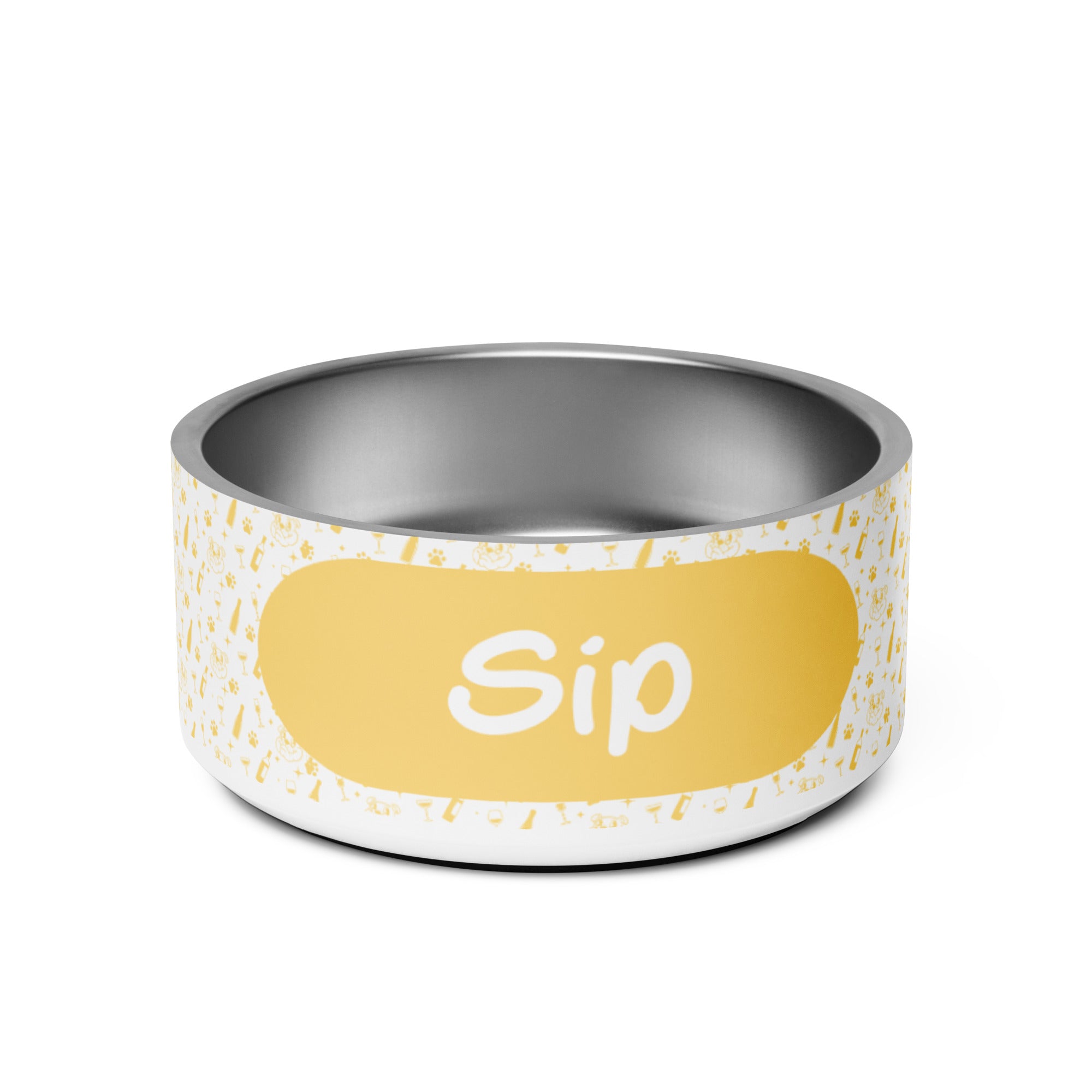 Pet bowl - Sip - Yellow - English Bulldog mom gift | Tipsy Bully