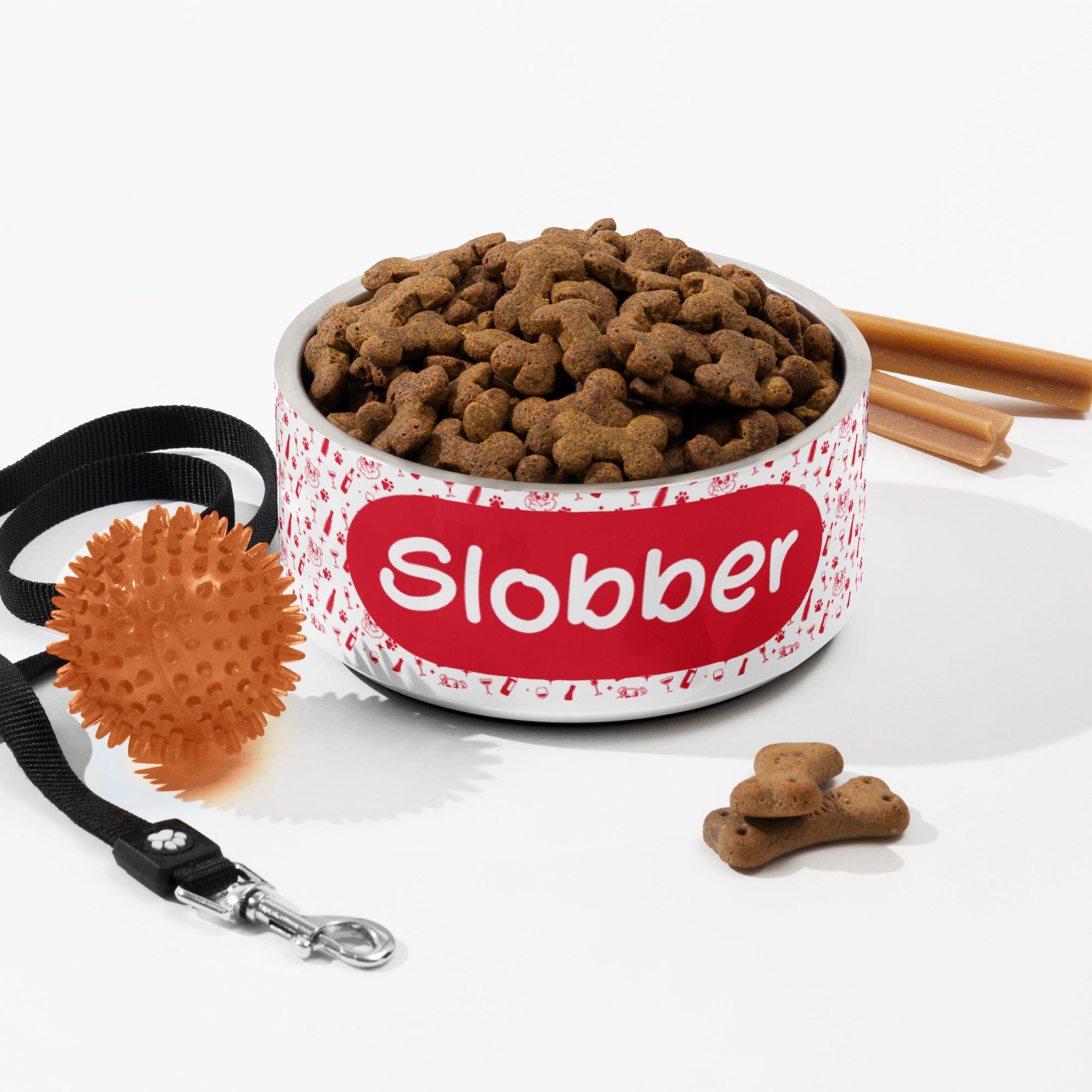 Pet bowl - Slobber - Red - English Bulldog mom gift | Tipsy Bully
