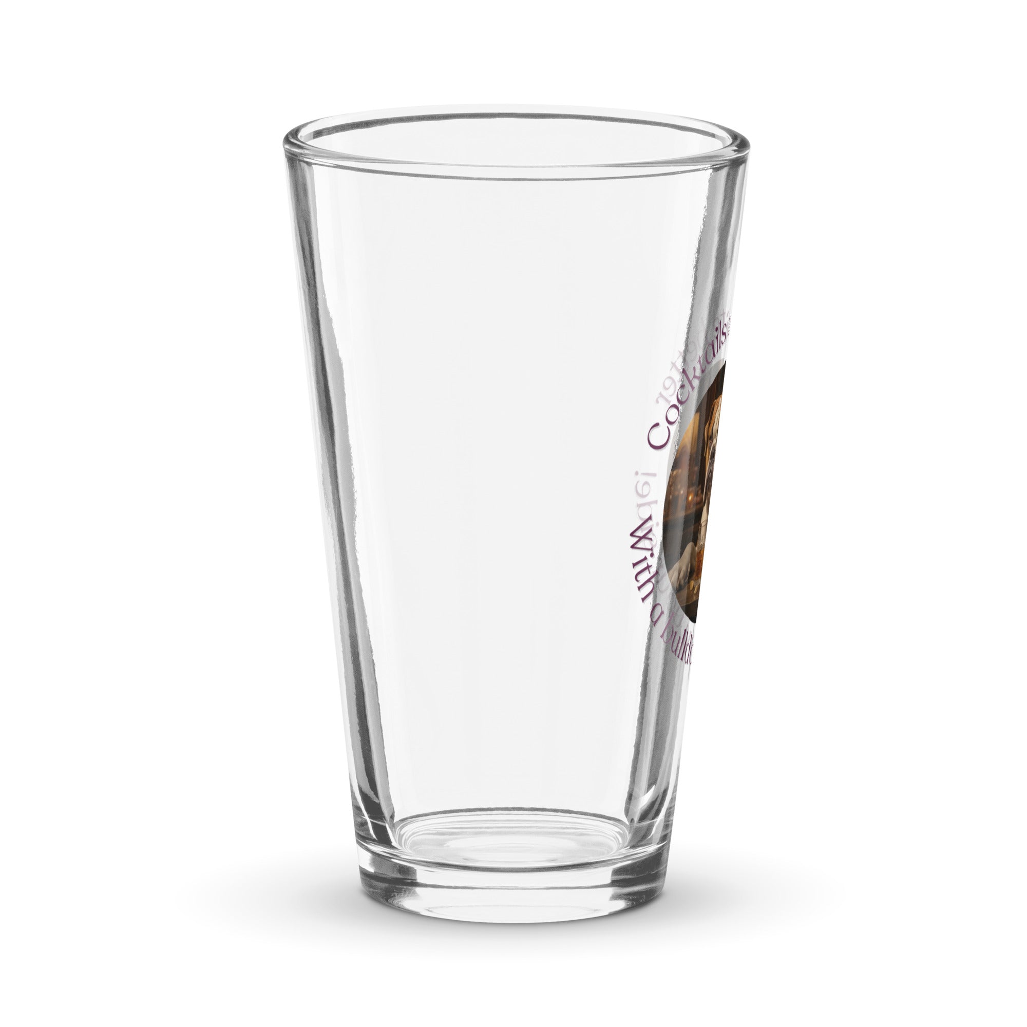 Shaker pint glass - Cocktails Taste Better - American Bulldog detail shot - English Bulldog mom gift | Tipsy Bully