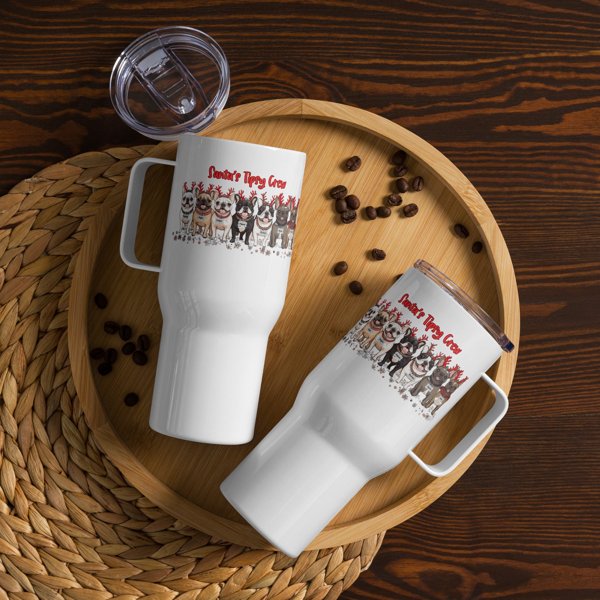 “Santa’s Tipsy Crew” Insulated Travel Tumbler (French)