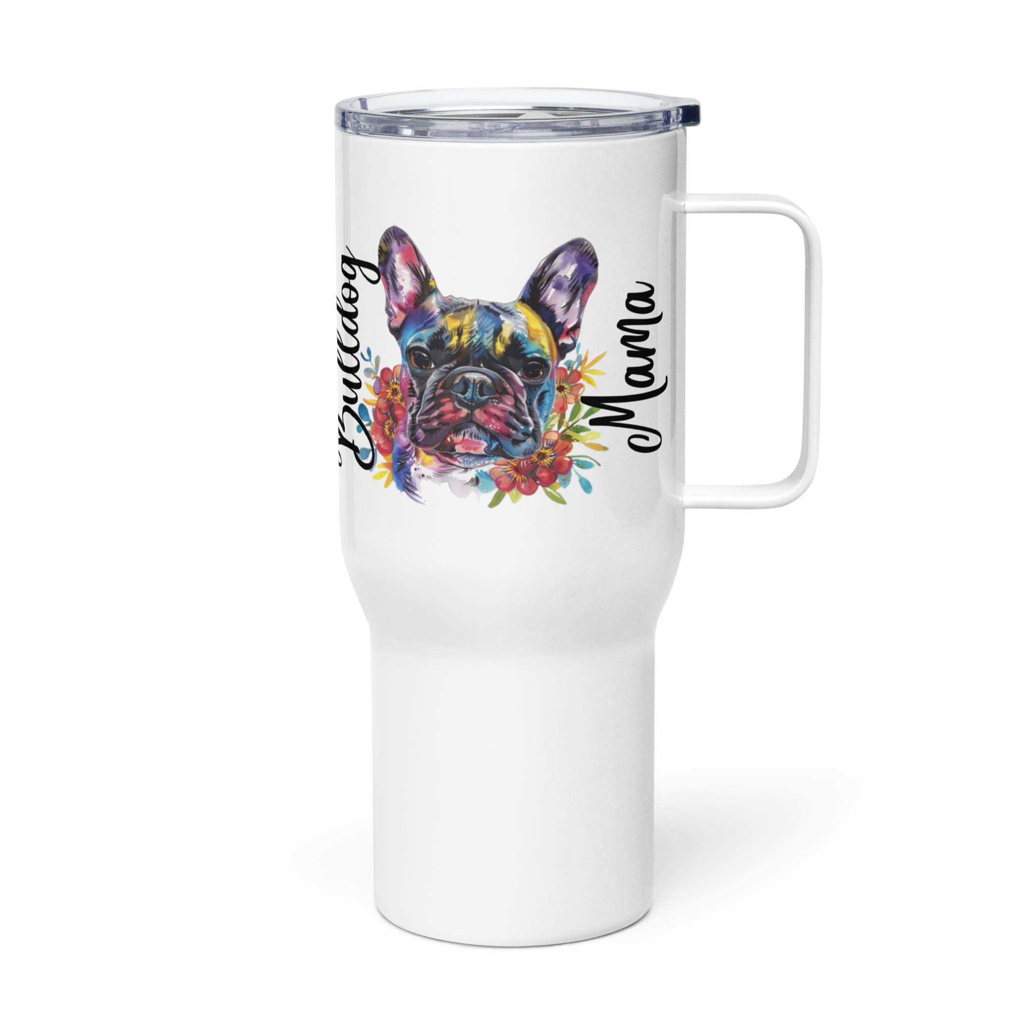 Bulldog Mama Travel Tumbler (French)