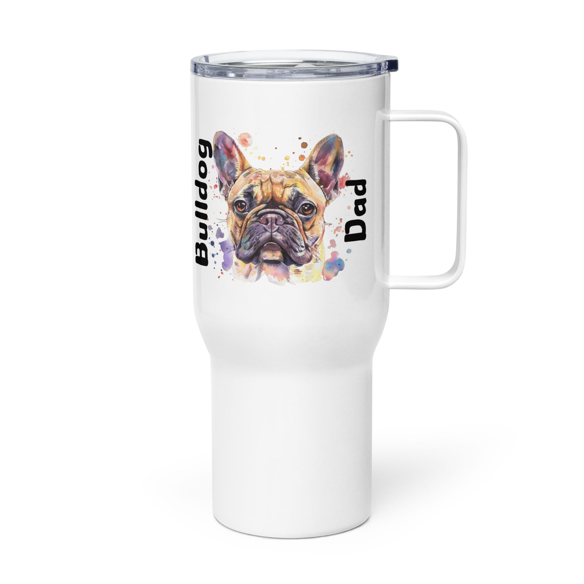 Bulldog Dad Travel Tumbler (French)