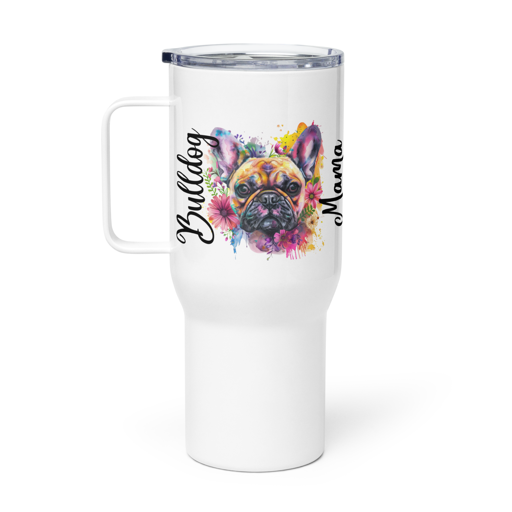 Bulldog Mama Travel Tumbler (French)