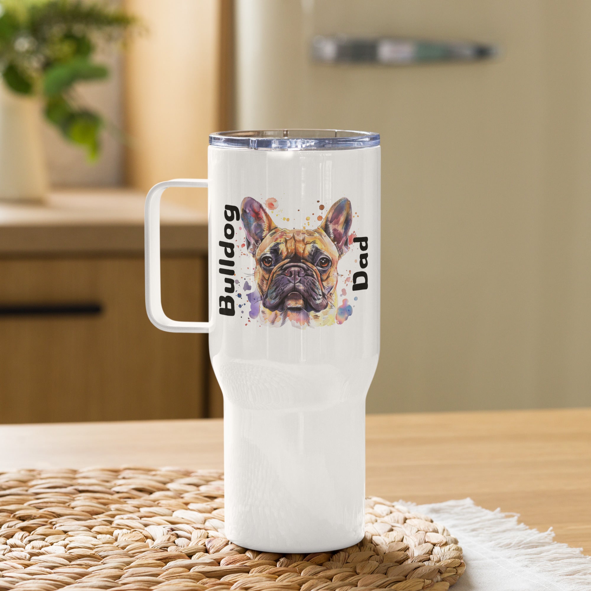 Bulldog Dad Travel Tumbler (French)