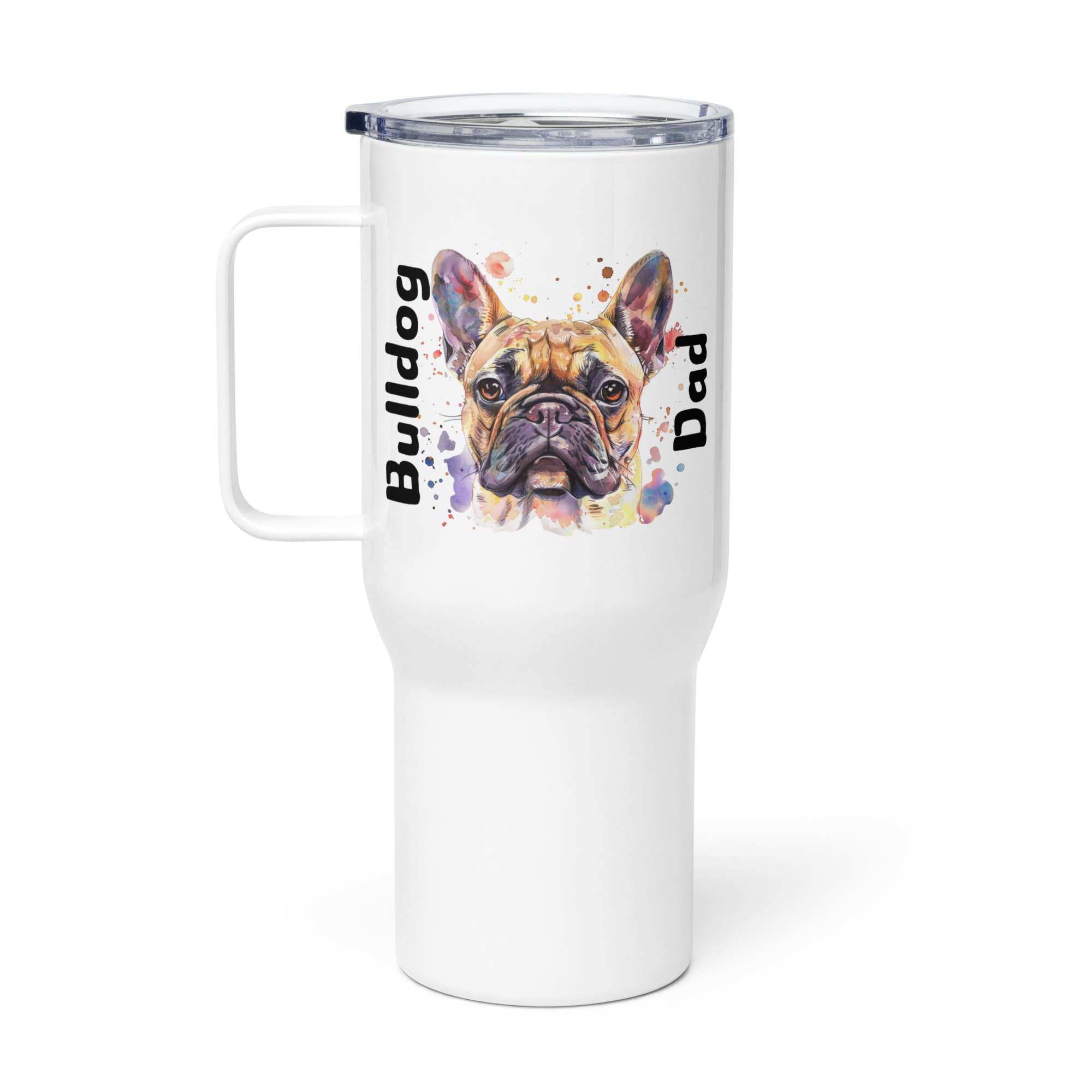 Bulldog Dad Travel Tumbler (French)