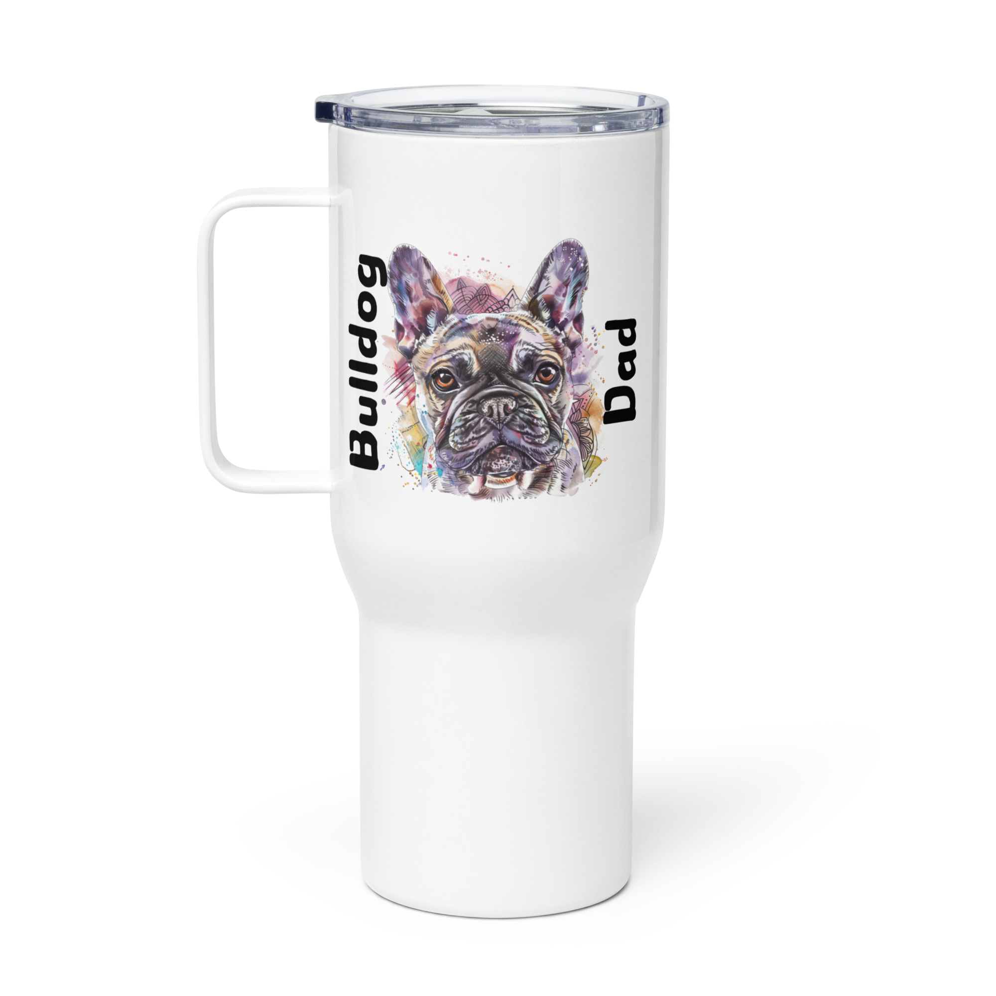 Bulldog Dad Travel Tumbler (French)