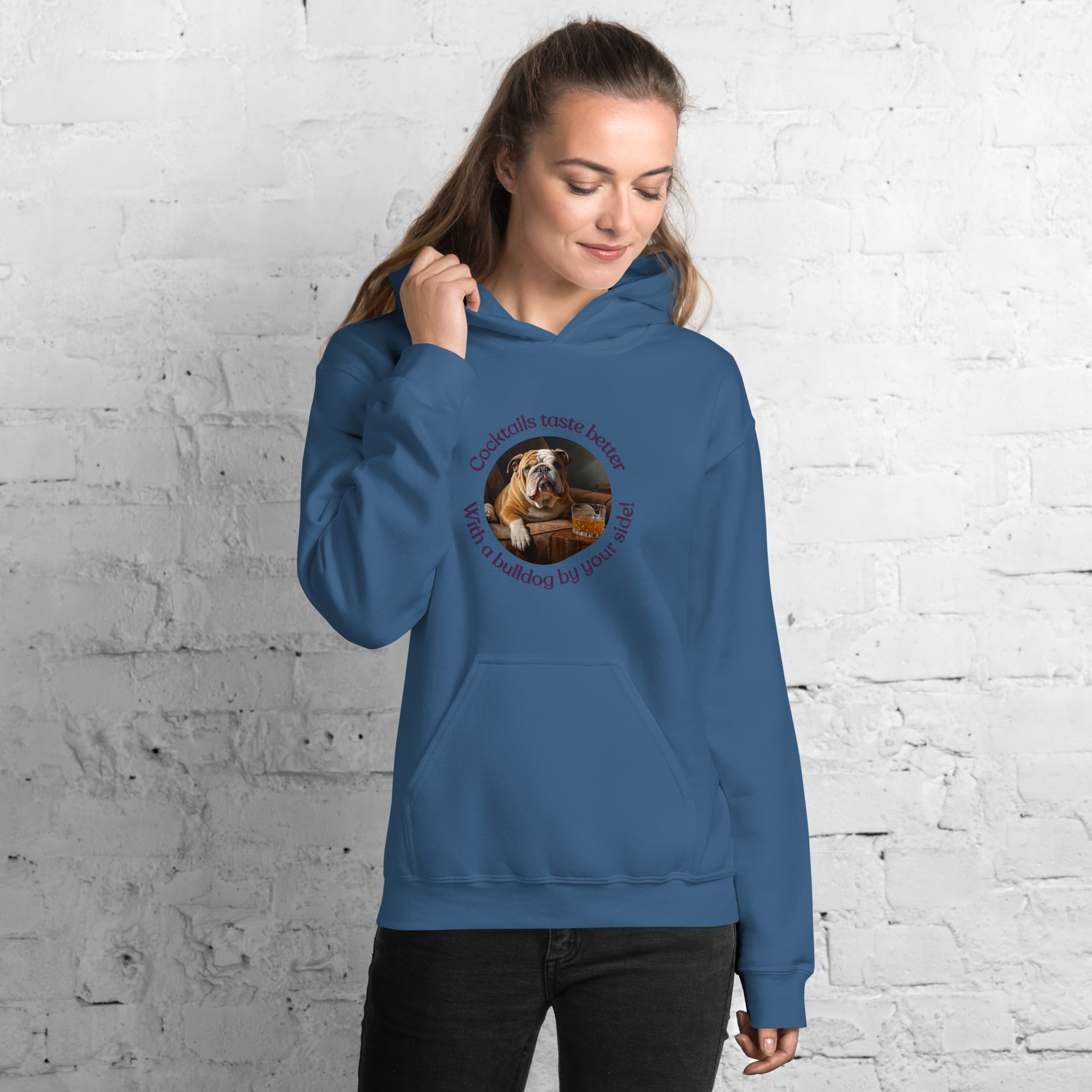 Unisex Hoodie - Cocktails Taste Better - English Bulldog