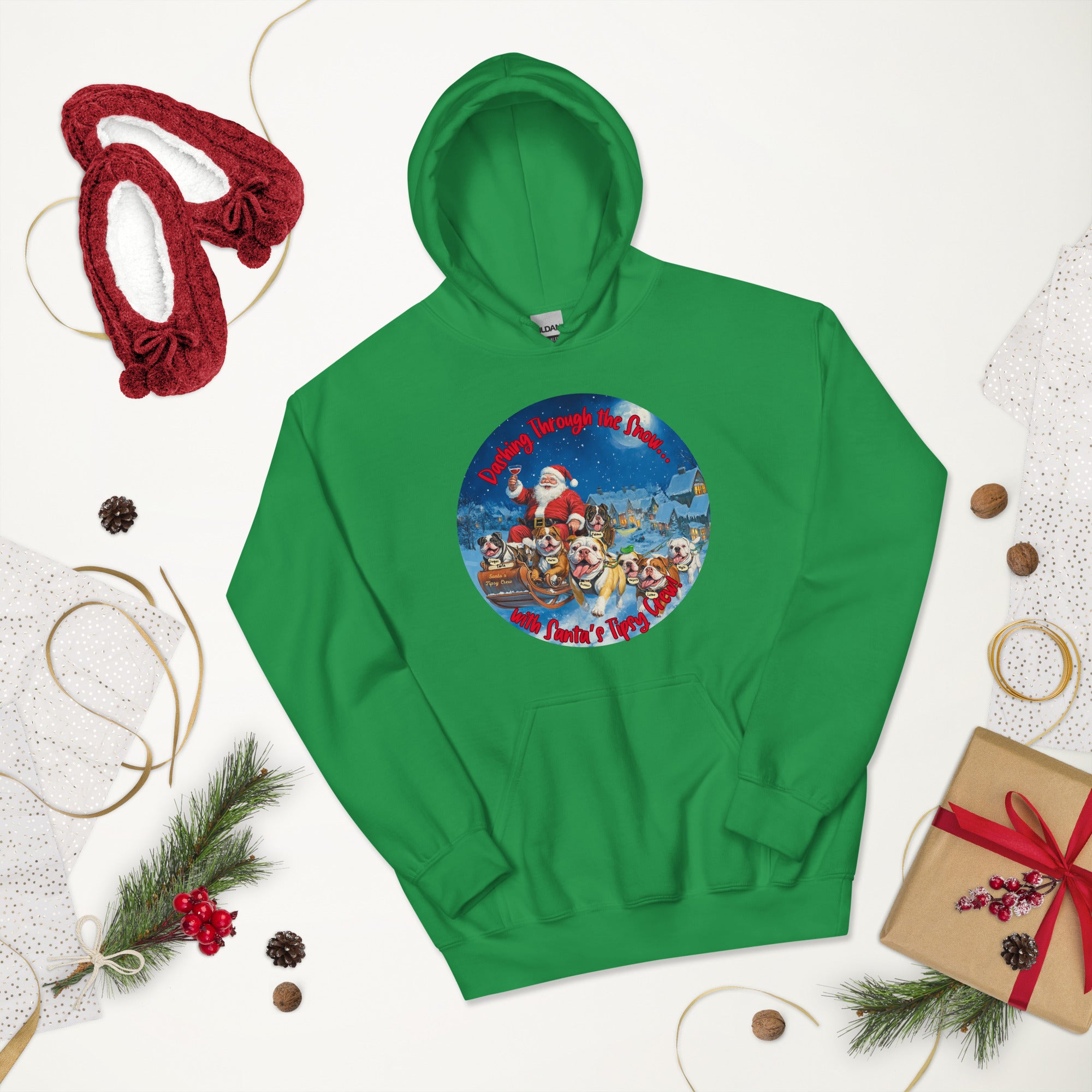 Santa's Tipsy Crew Hoodie (English)