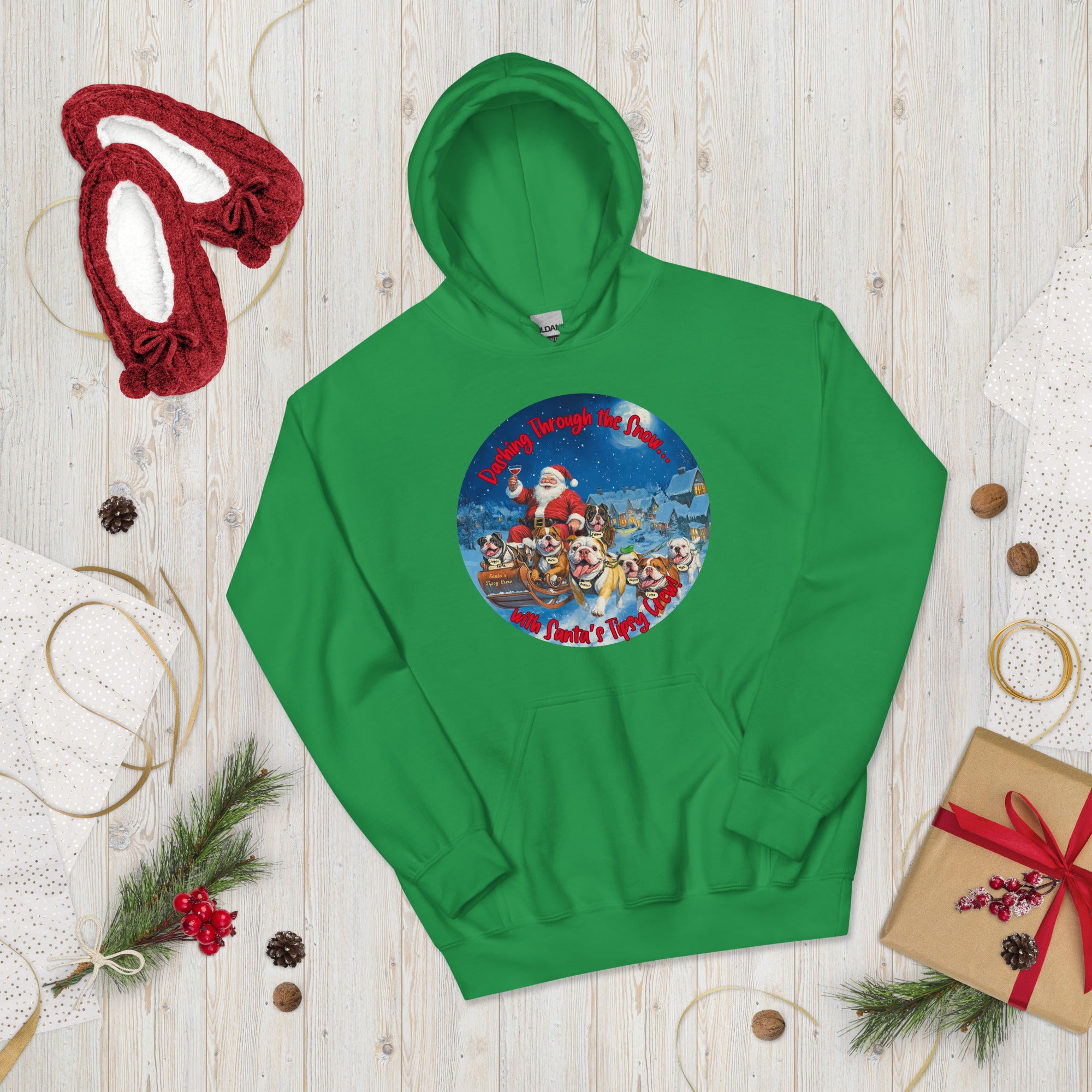 Santa's Tipsy Crew Hoodie (English)
