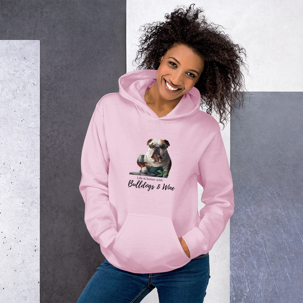 Unisex Hoodie - Life is Better - English Bulldog color option - English Bulldog mom gift | Tipsy Bully
