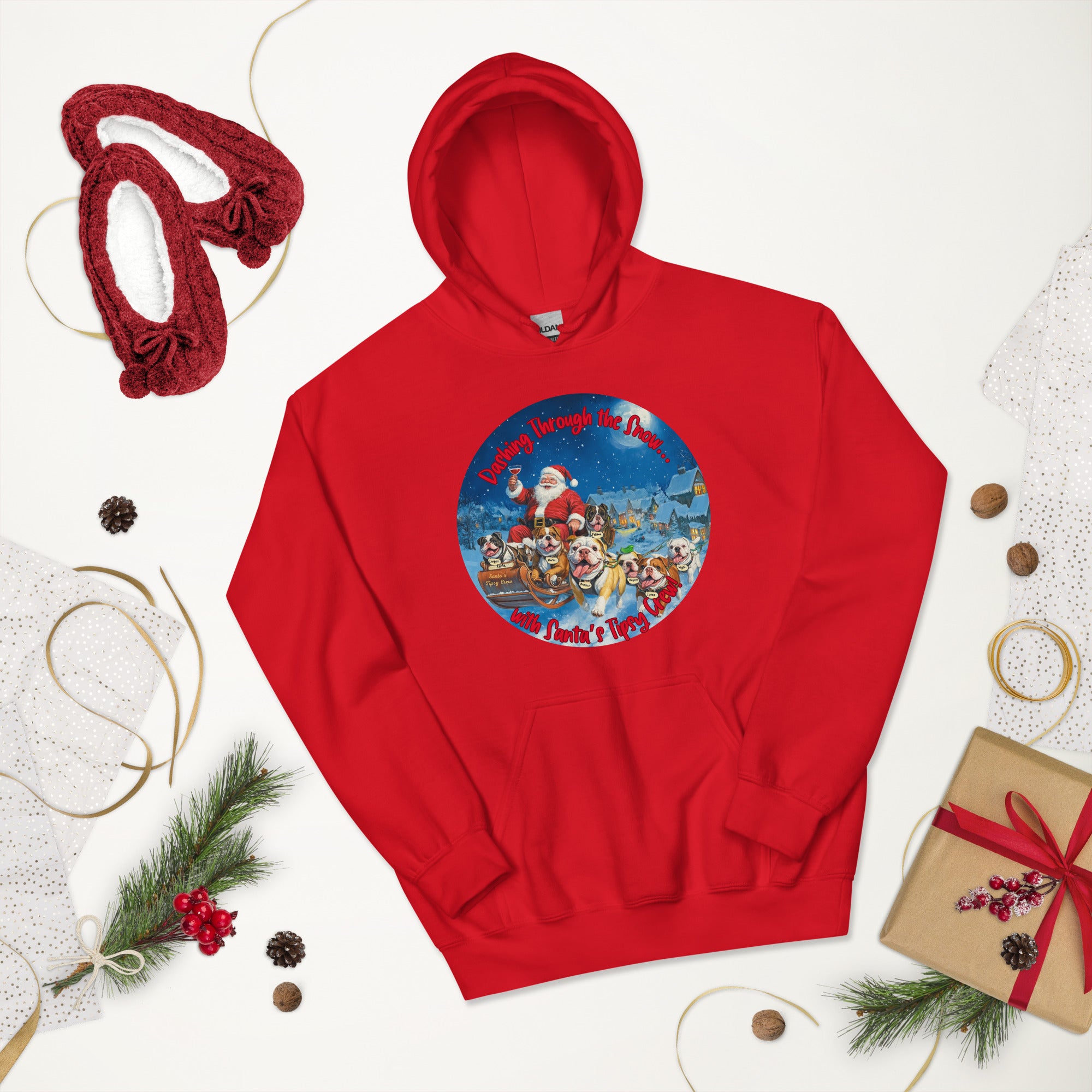 Santa's Tipsy Crew Hoodie (English)